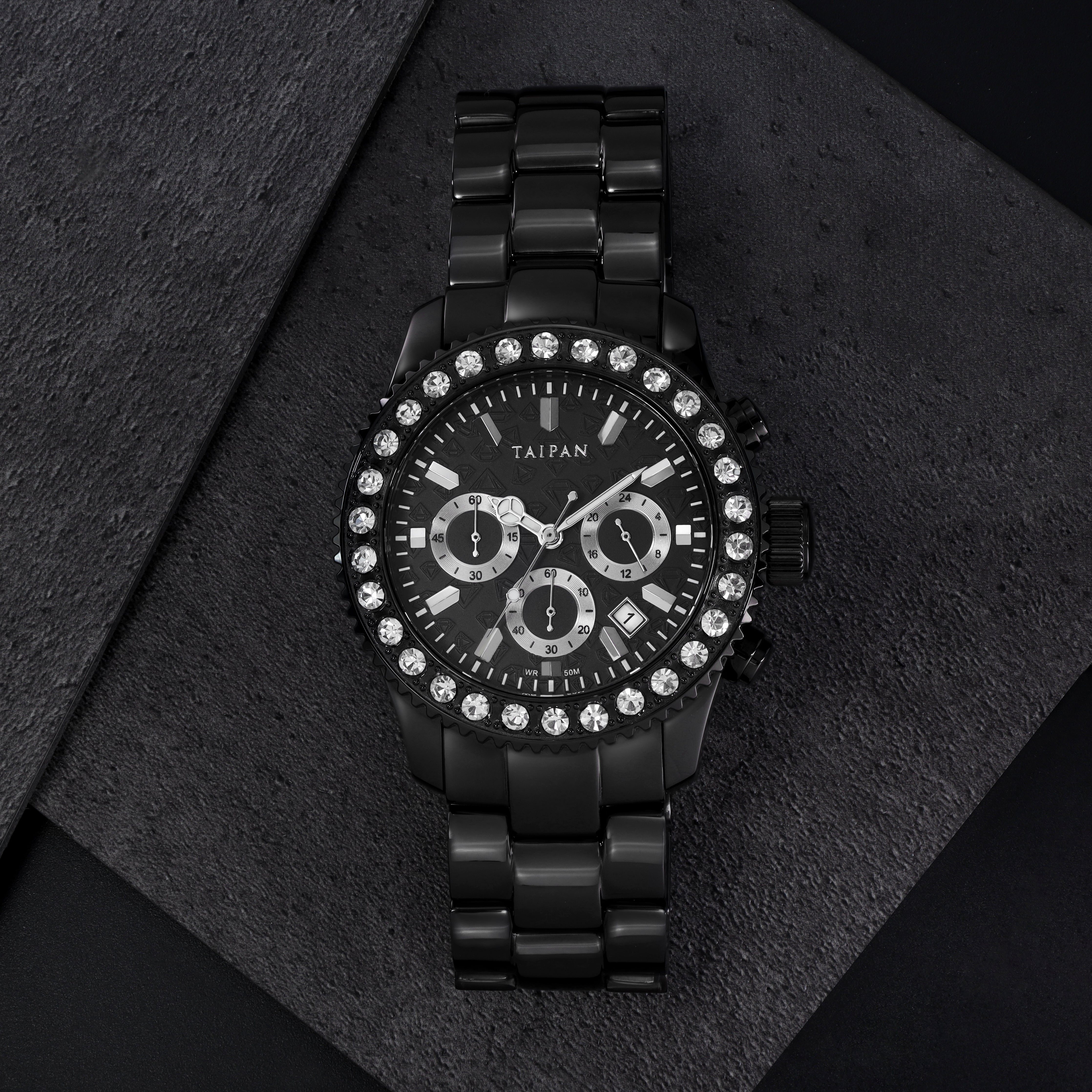 Armbanduhr Chronograph ALL BLACK - Taipan Schmuck