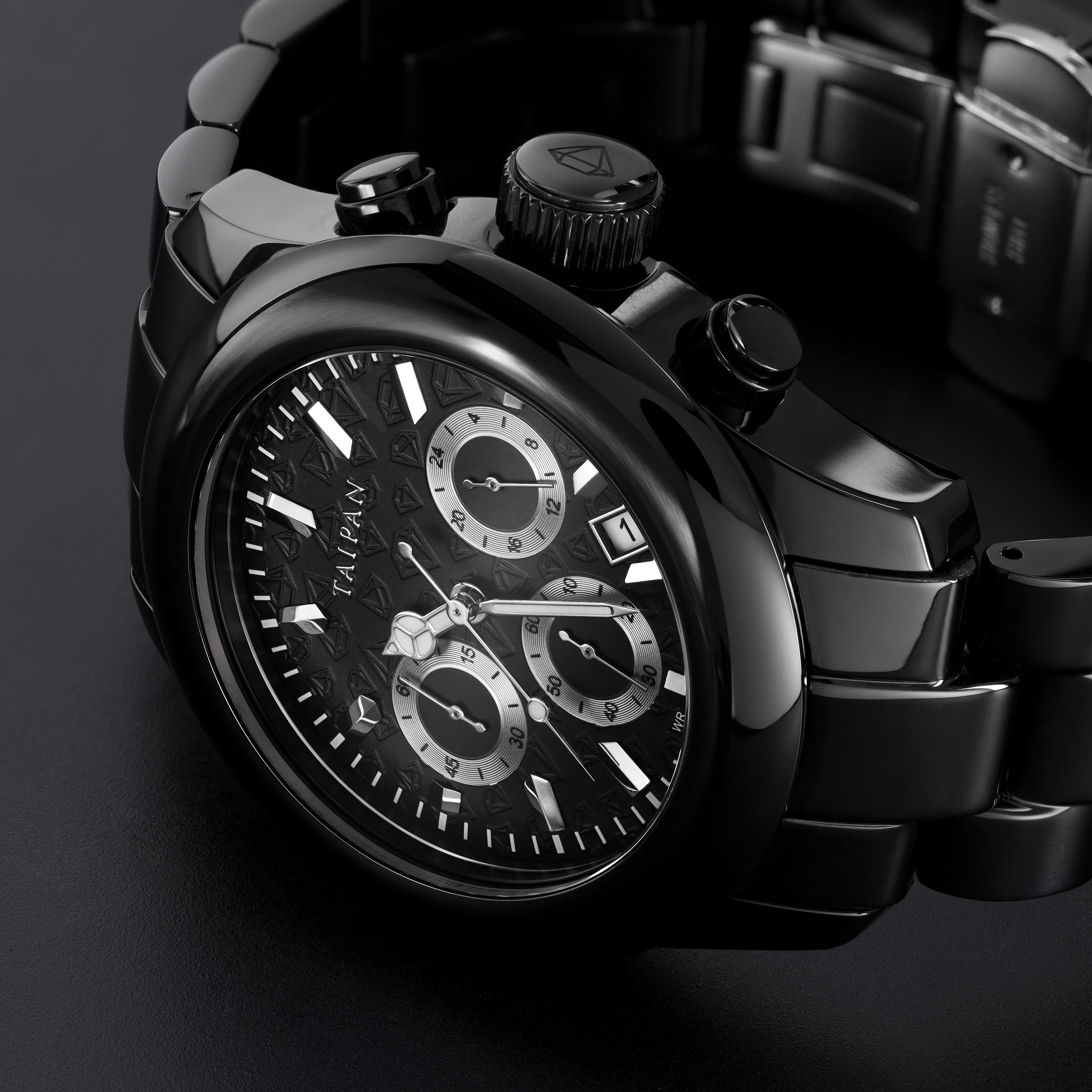 Armbanduhr Chronograph ALL BLACK - Taipan Schmuck