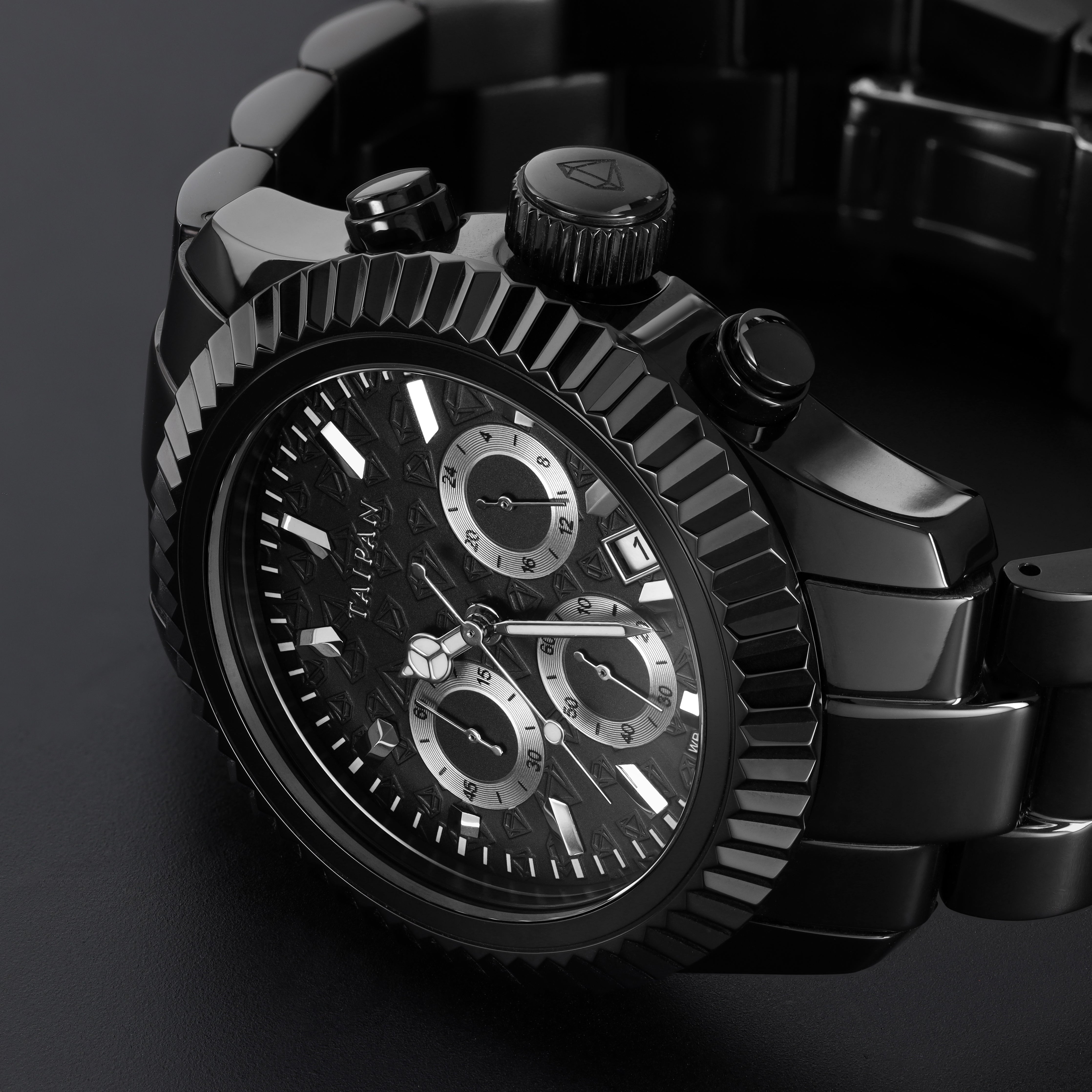 Armbanduhr Chronograph ALL BLACK - Taipan Schmuck