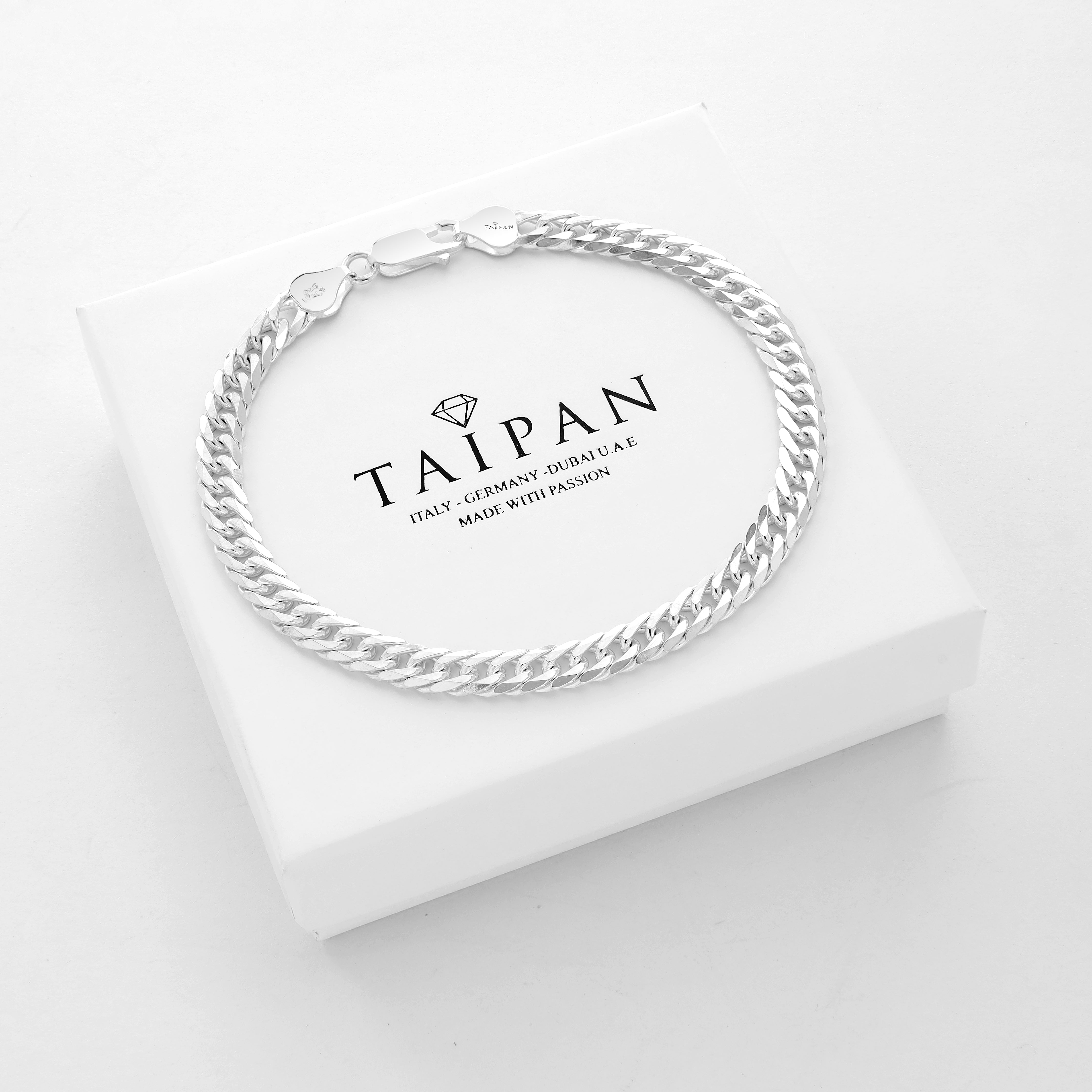 Doppel Panzerkette Armband 6mm - 925 Silber - Taipan Schmuck