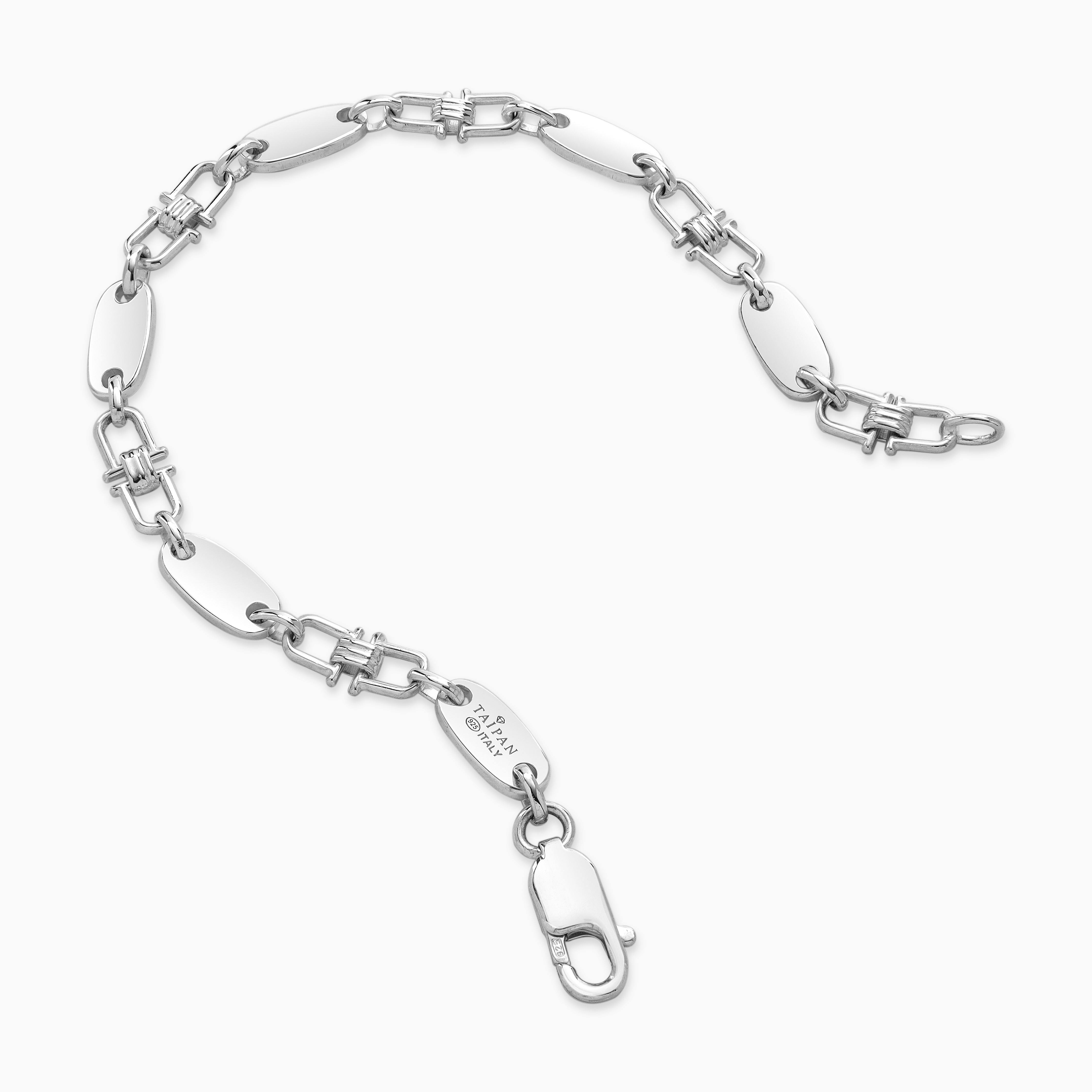 Plattenkette Armband 6mm aus 925 Silber - Taipan Schmuck
