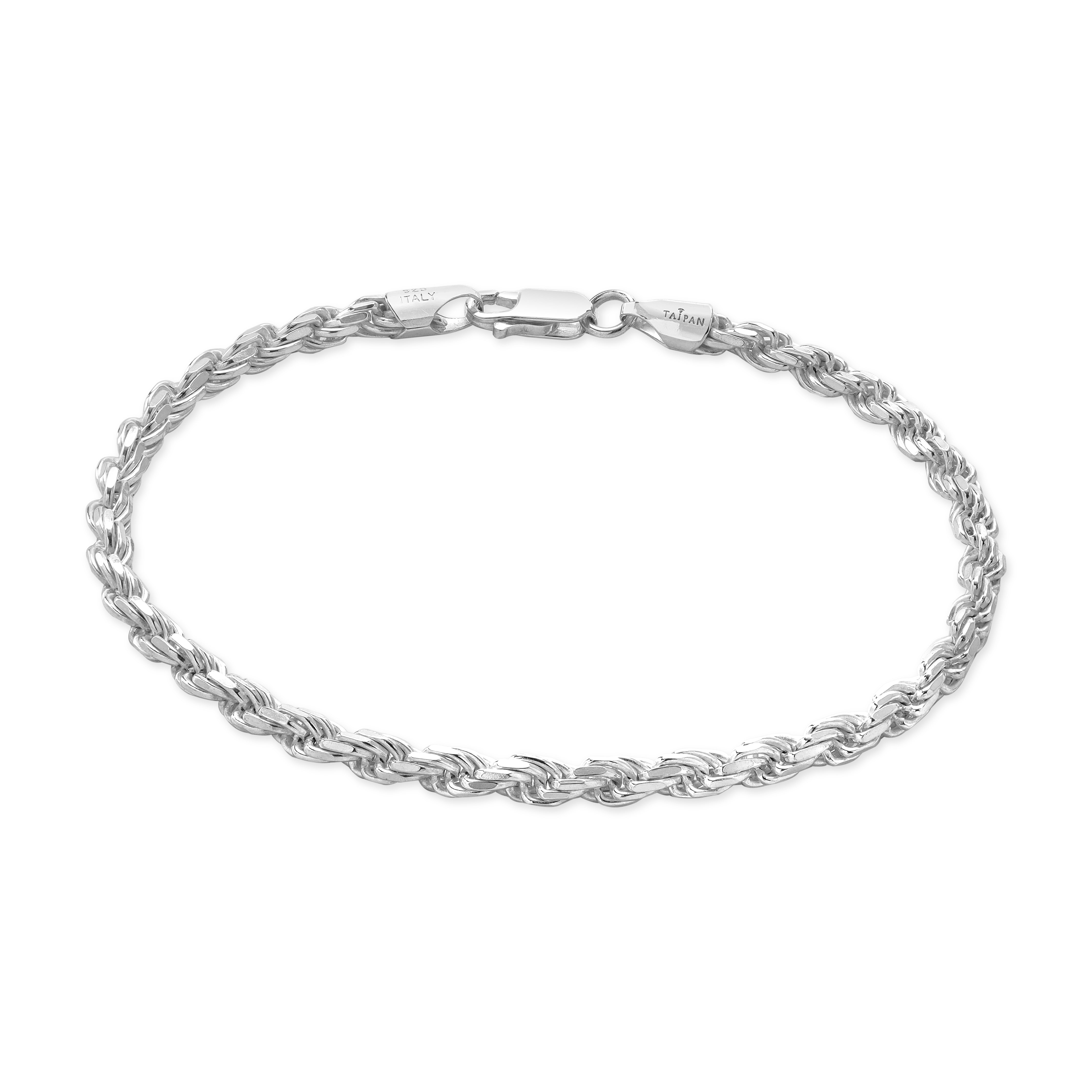 Kordelkette Rope Chain Armband 3,5mm - 925 Silber - Taipan Schmuck