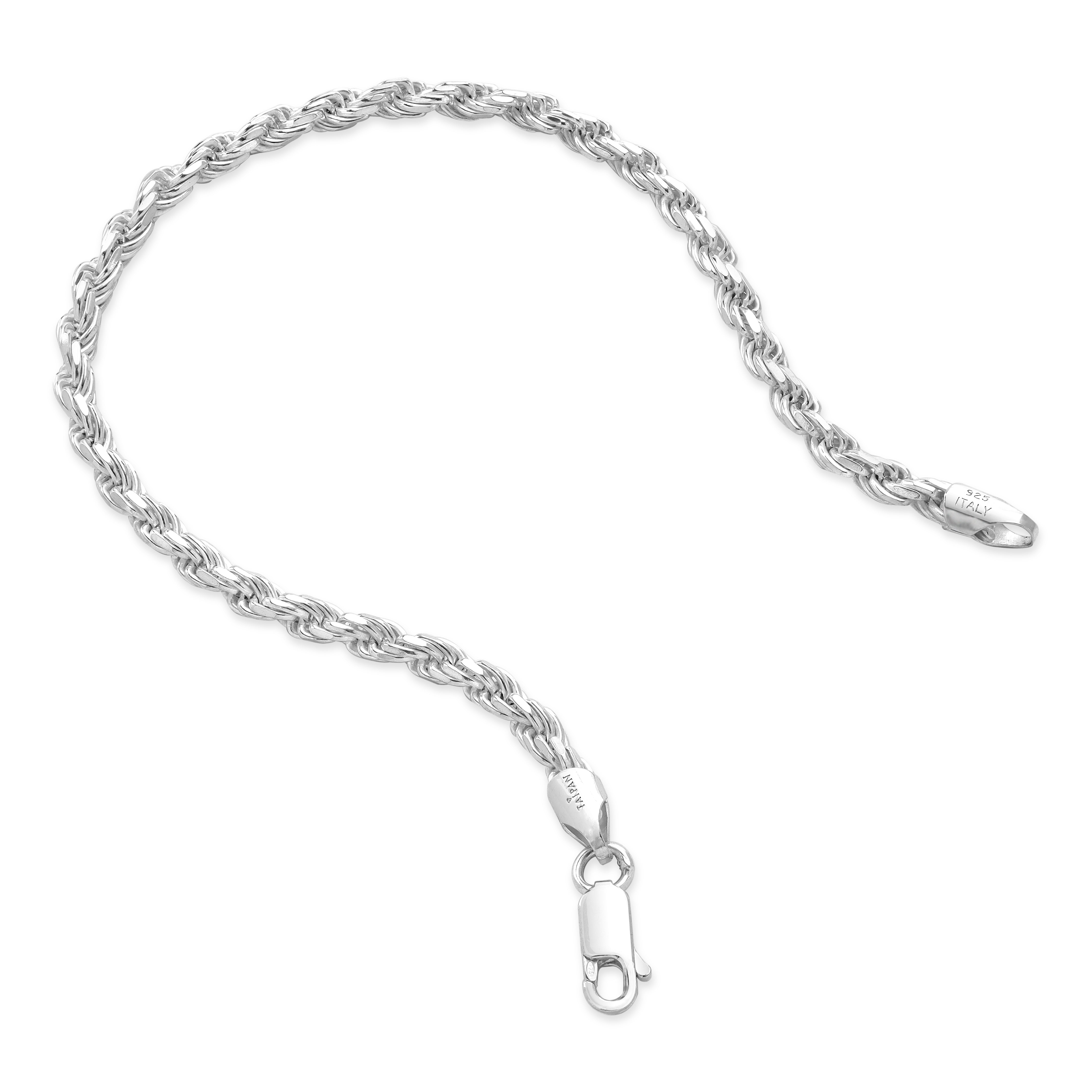 Kordelkette Rope Chain Armband 3,5mm - 925 Silber - Taipan Schmuck