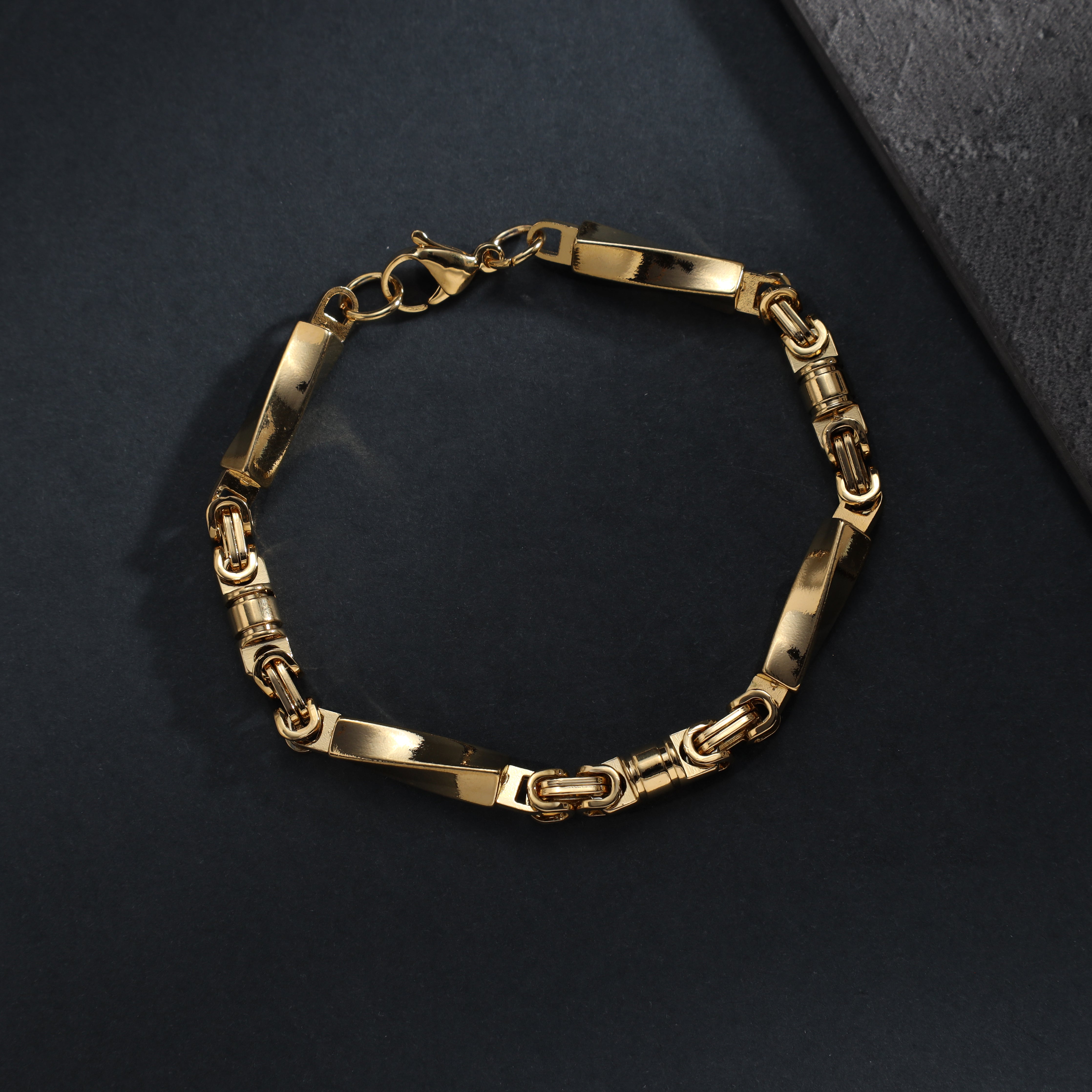 Königskette + Montacarlo Armband 6mm breit 22cm aus Edelstahl 18K vergoldet - Taipan Schmuck