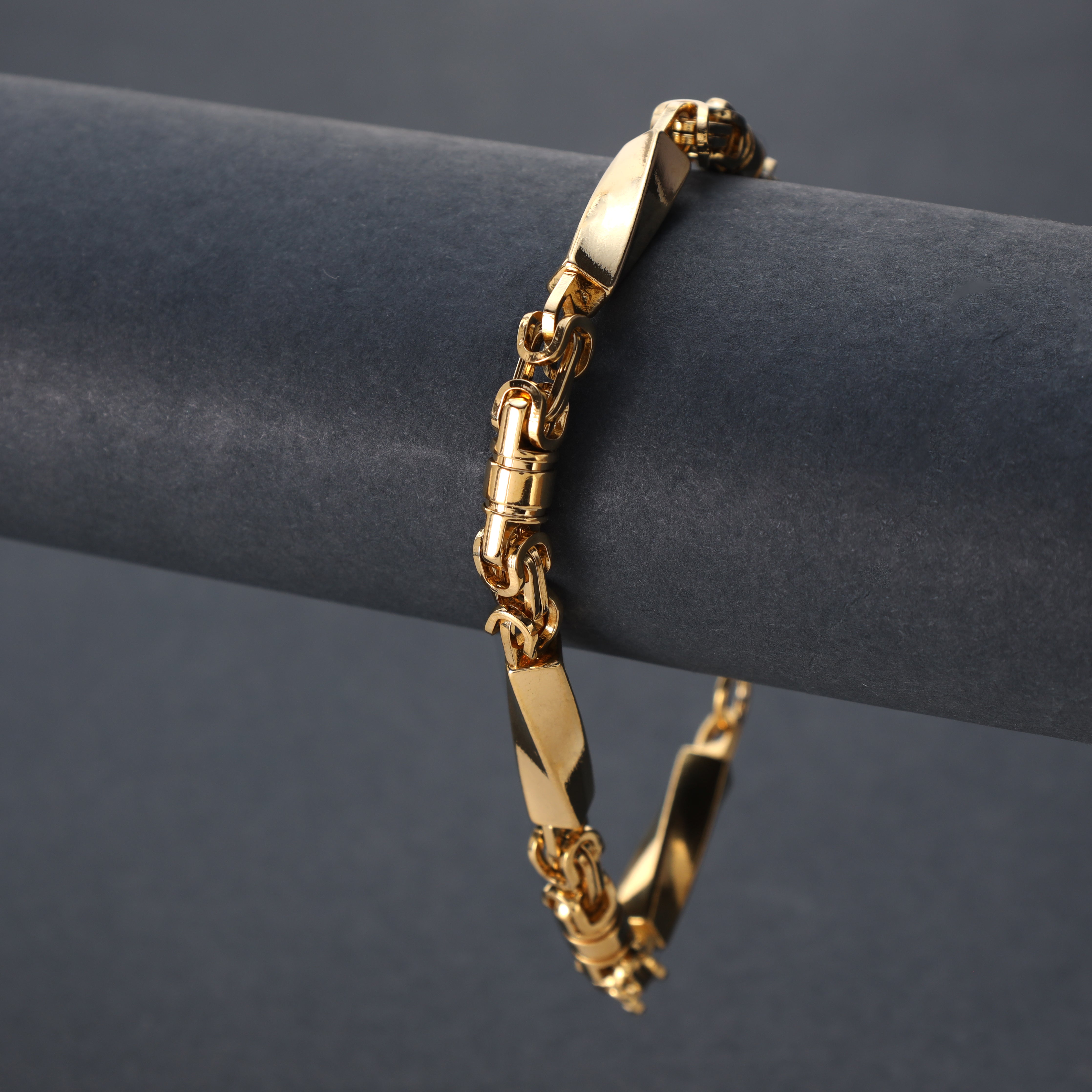 Königskette + Montacarlo Armband 6mm breit 22cm aus Edelstahl 18K vergoldet - Taipan Schmuck