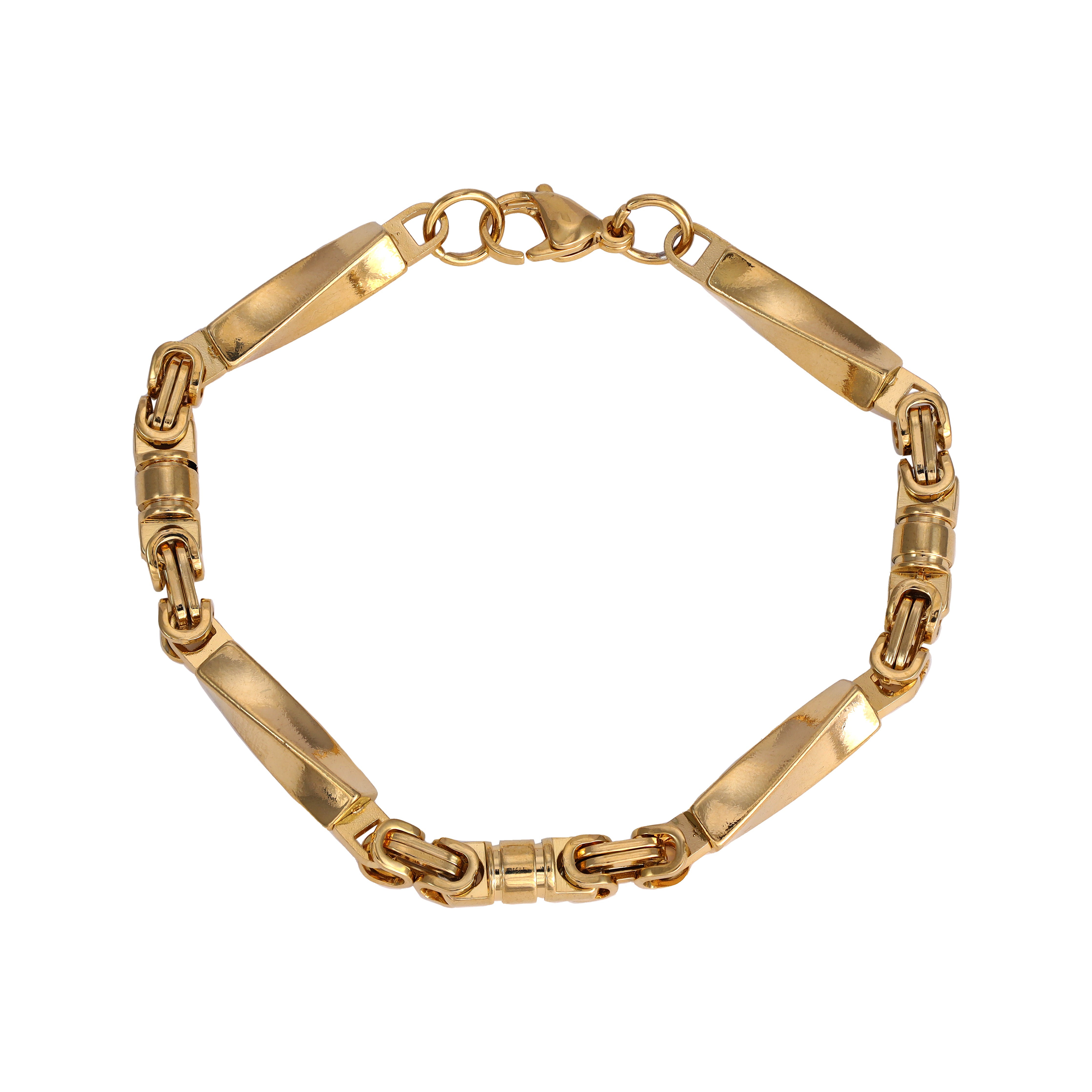 Königskette + Montacarlo Armband 6mm breit 22cm aus Edelstahl 18K vergoldet - Taipan Schmuck