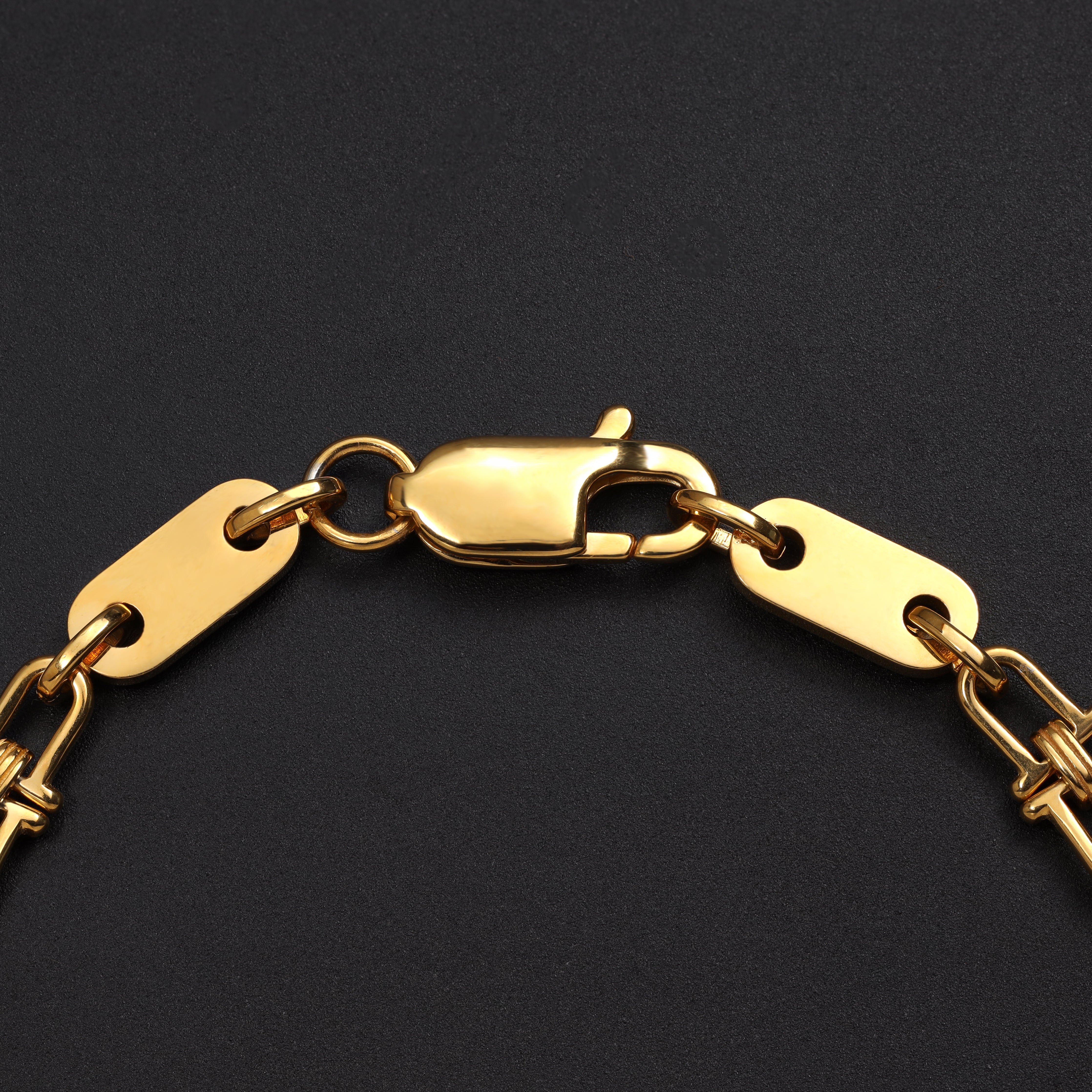 Plattenkette Armband 5mm breit aus Edelstahl 18K Vergoldet - Taipan Schmuck