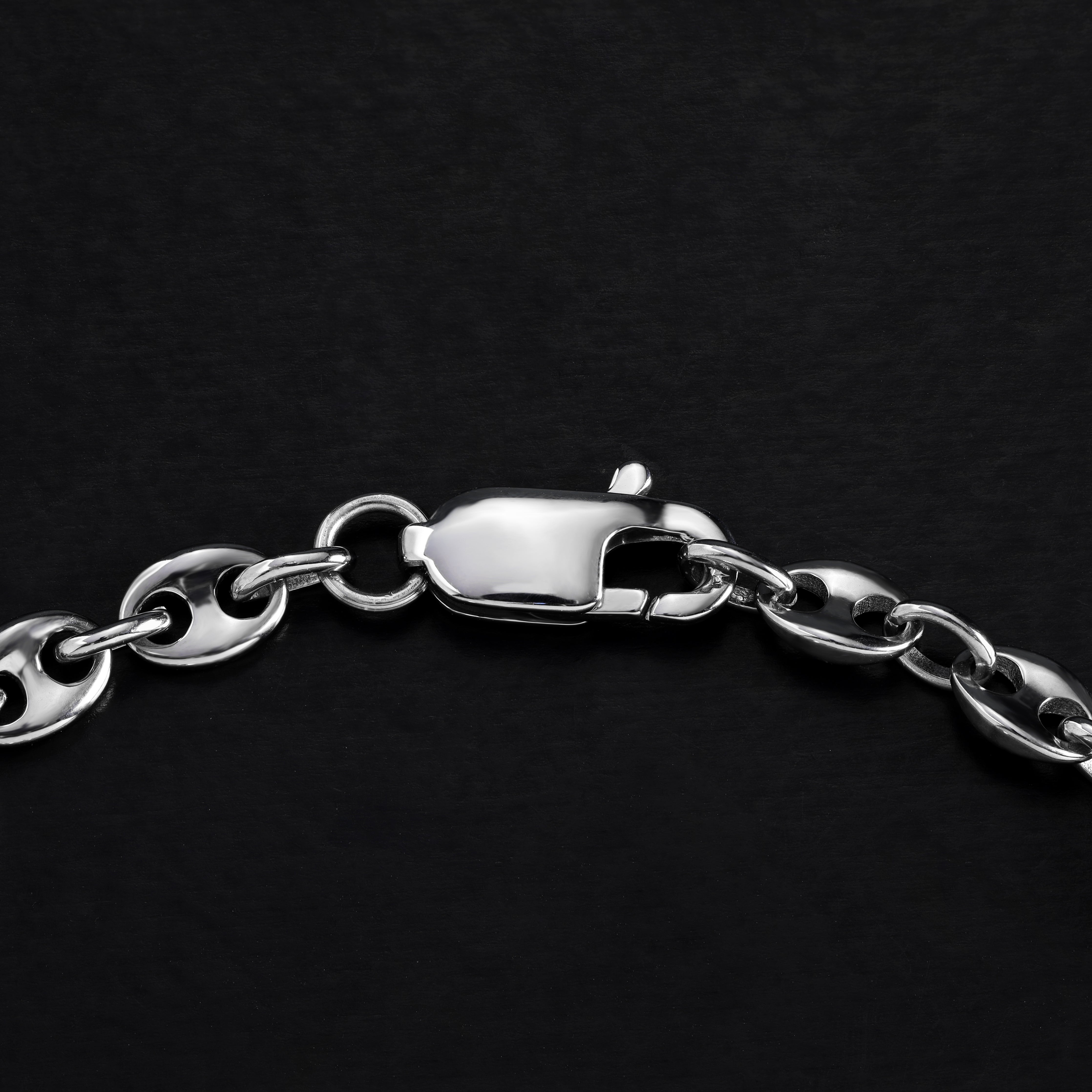 Plattenkette + Bohnenkette Armband 6mm breit aus Edelstahl - Taipan Schmuck