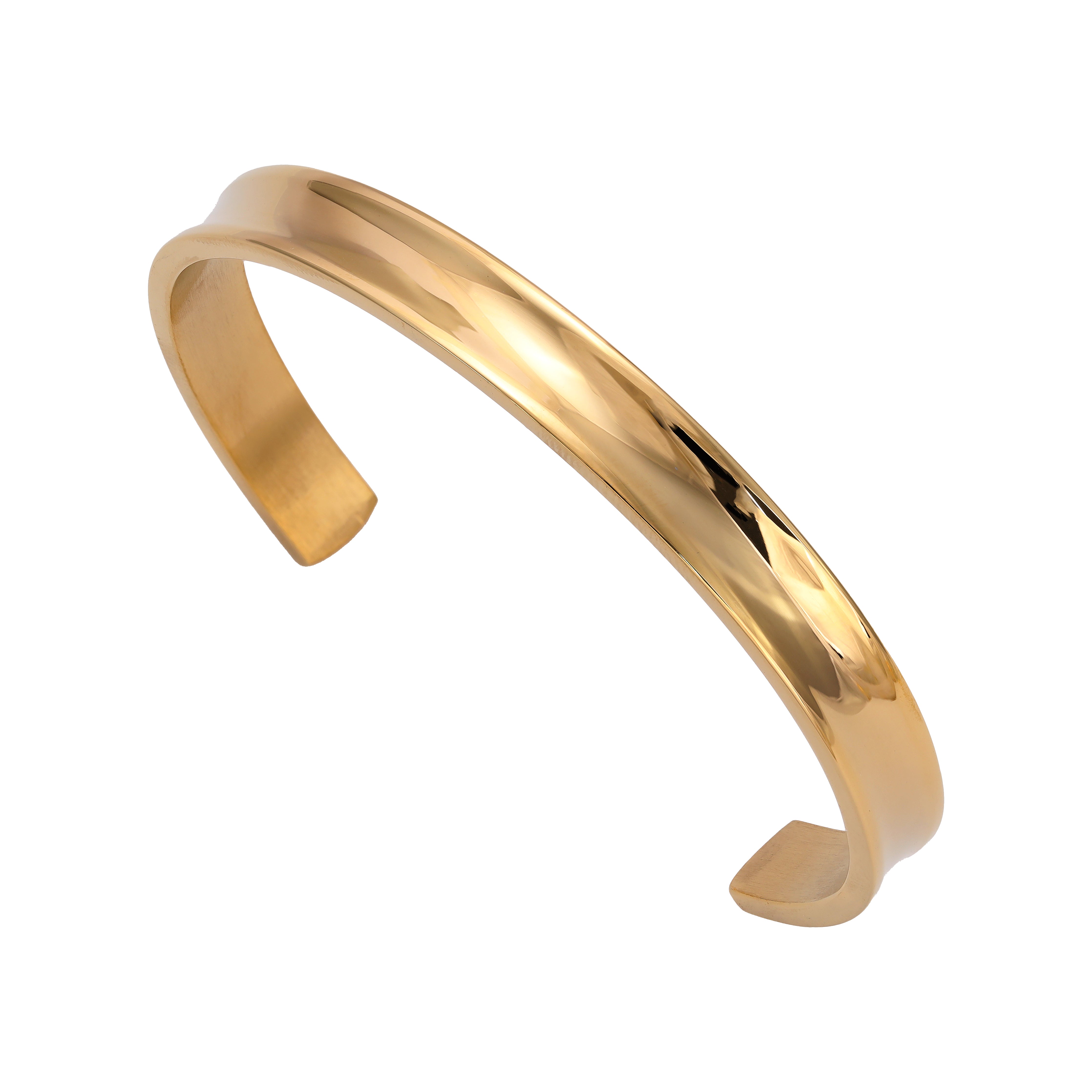 Armreif Armband 8mm breit aus Edelstahl 18K vergoldet - Taipan Schmuck