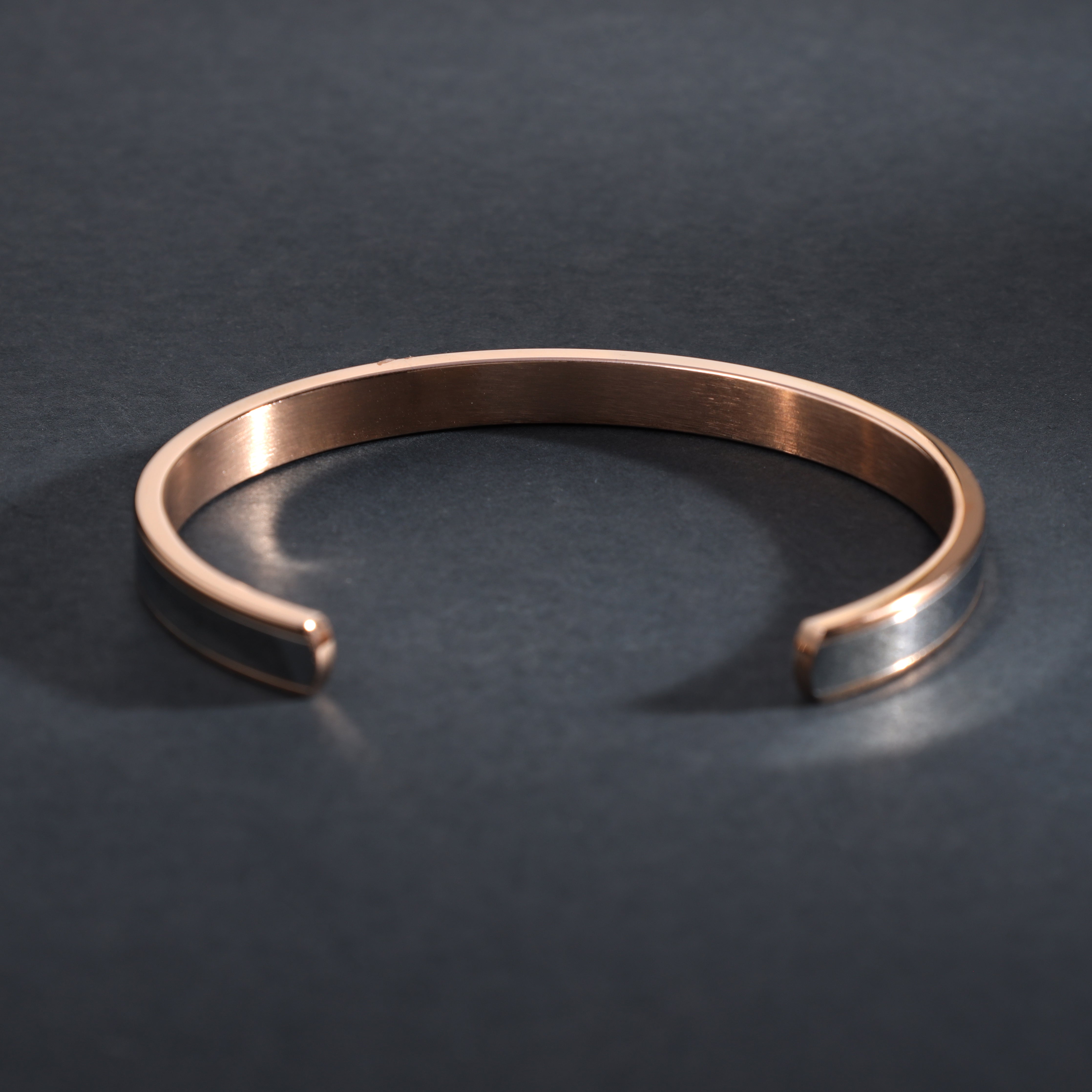 Armreif Armband 6mm breit aus Edelstahl Rosegold vergoldet - Taipan Schmuck