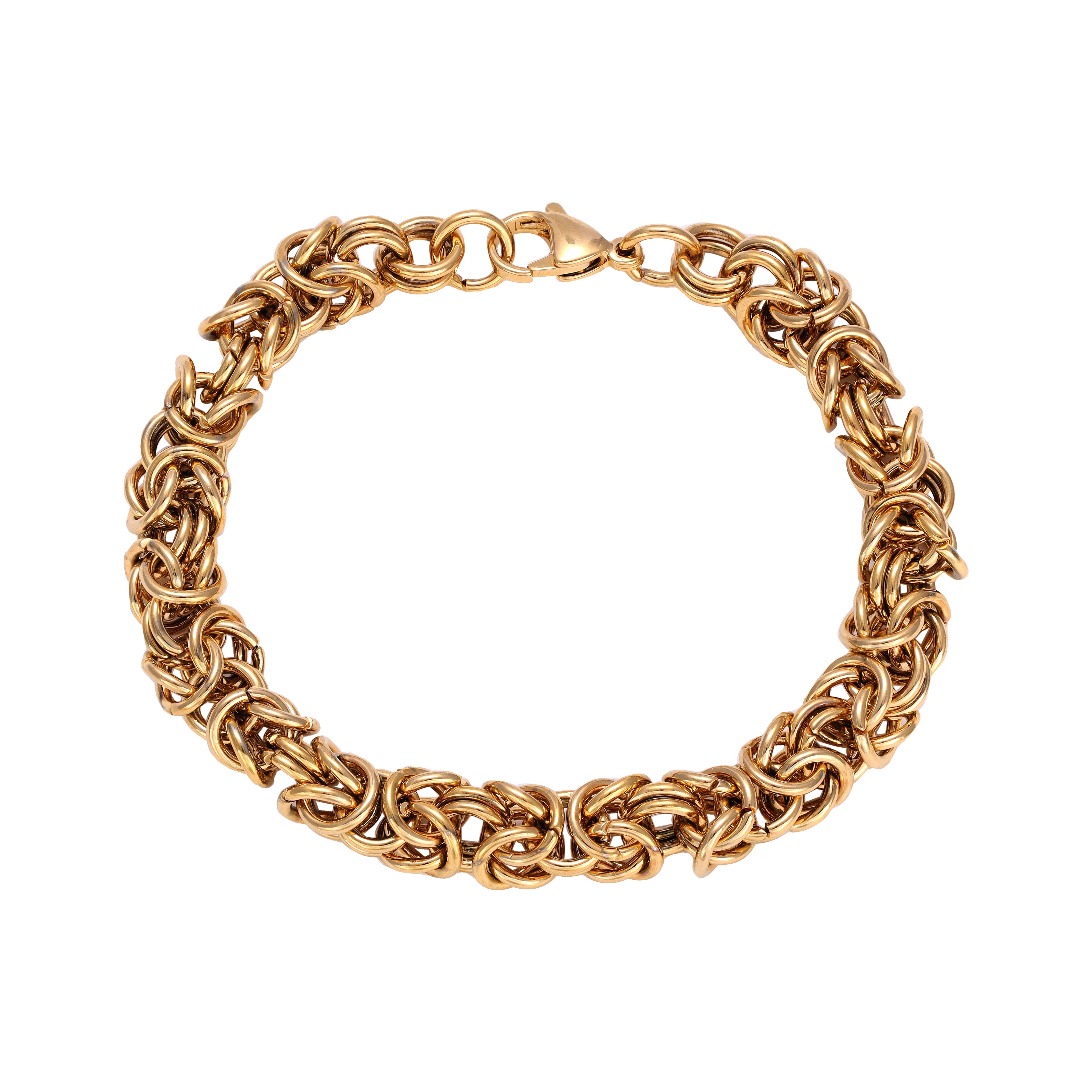 7mm Königskette Armband 22cm aus Edelstahl 18K vergoldet - Taipan Schmuck