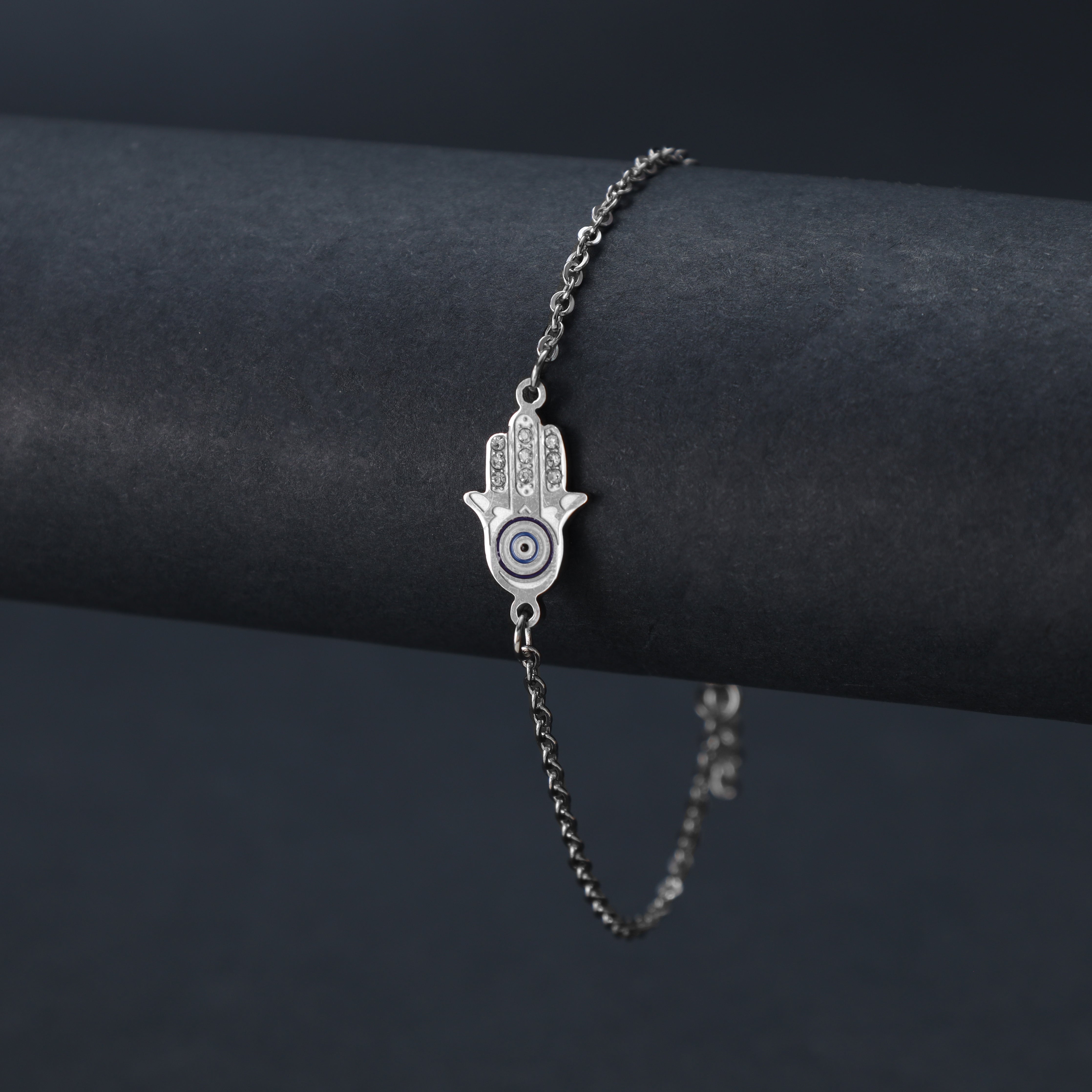 Damen Ankerkette mit Hand der Fatima Hamza Armband aus Edelstahl