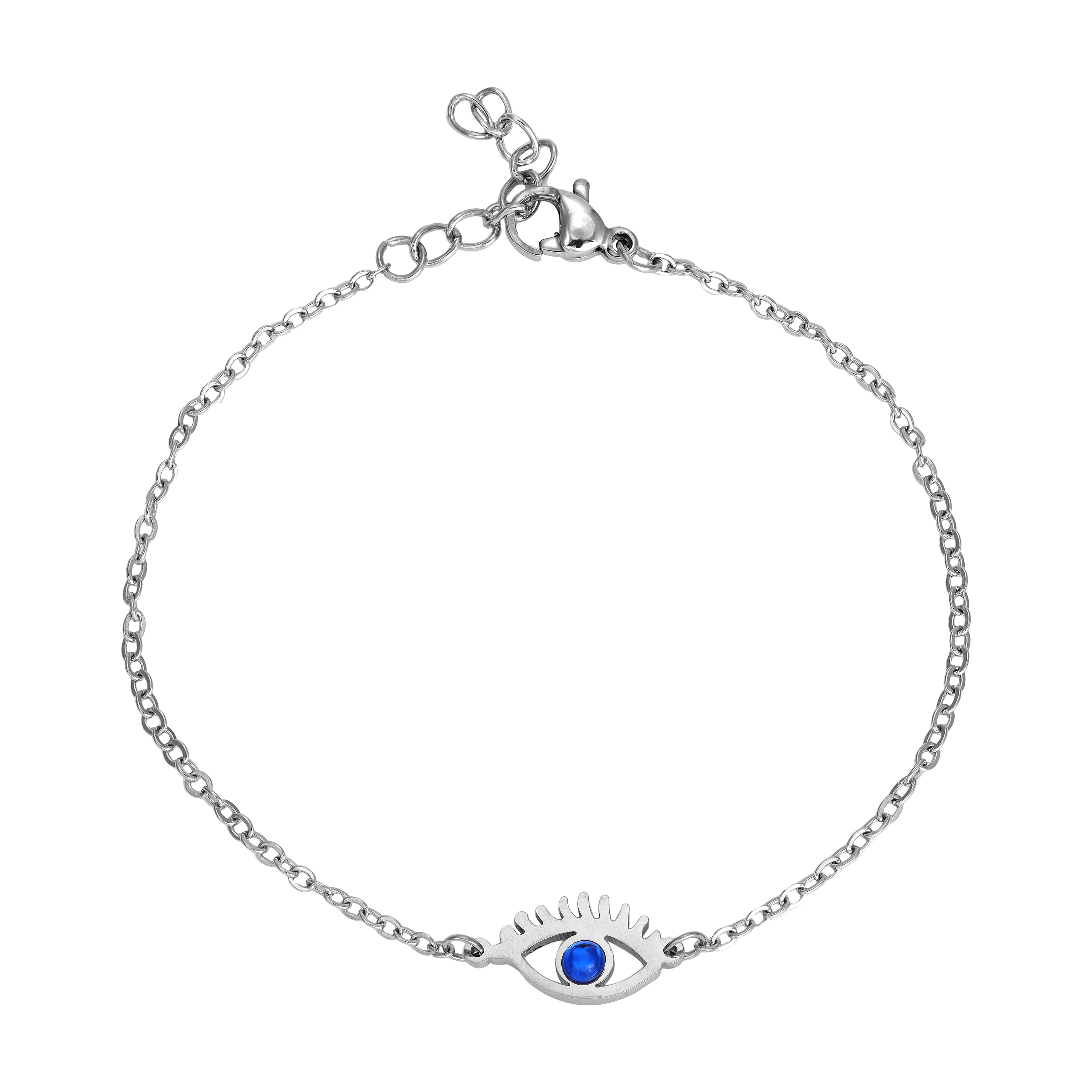 Damen Ankerkette mit Evil Eye Nazar Armband aus Edelstahl - Taipan Schmuck