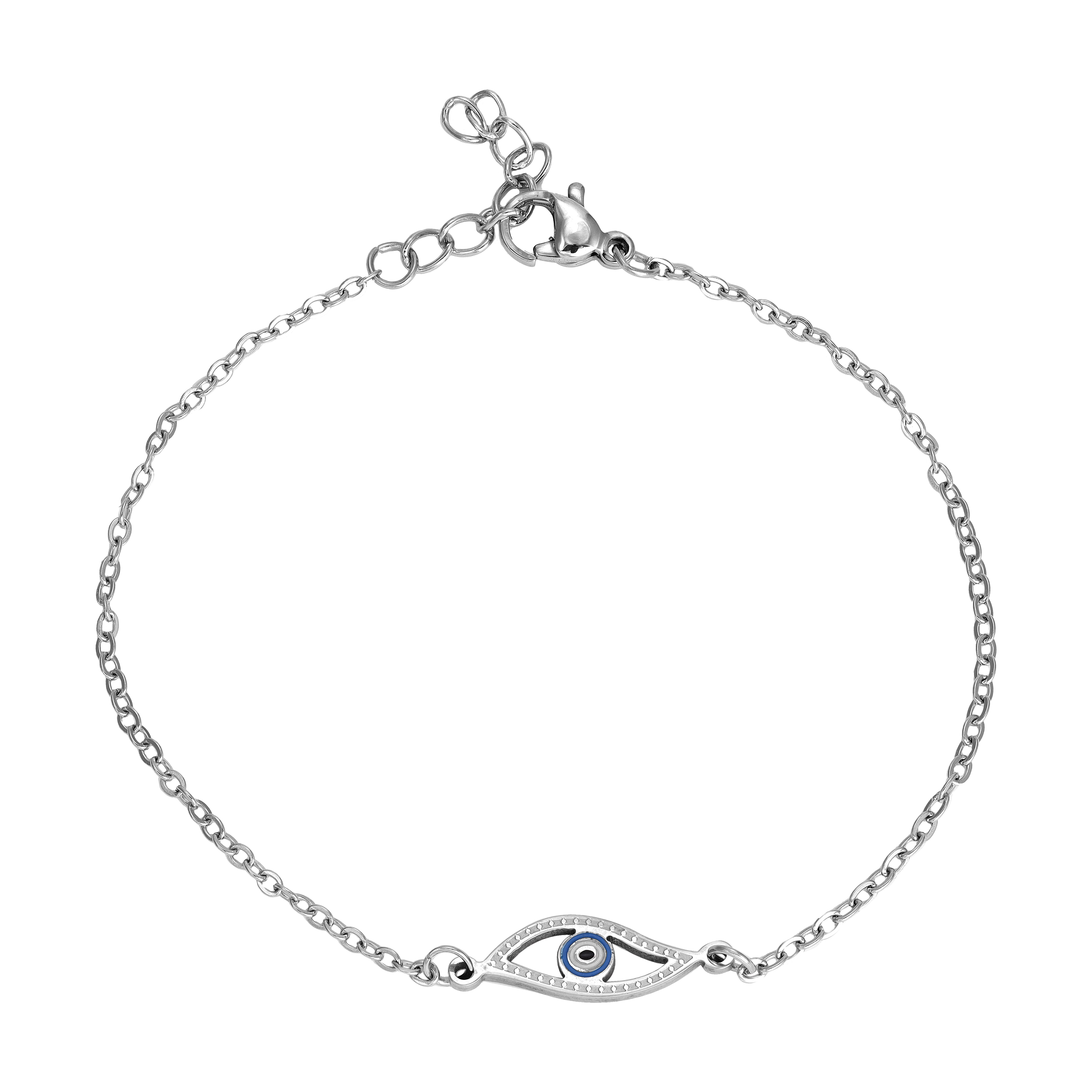 Damen Ankerkette mit Evil Eye Nazar Armband aus Edelstahl - Taipan Schmuck