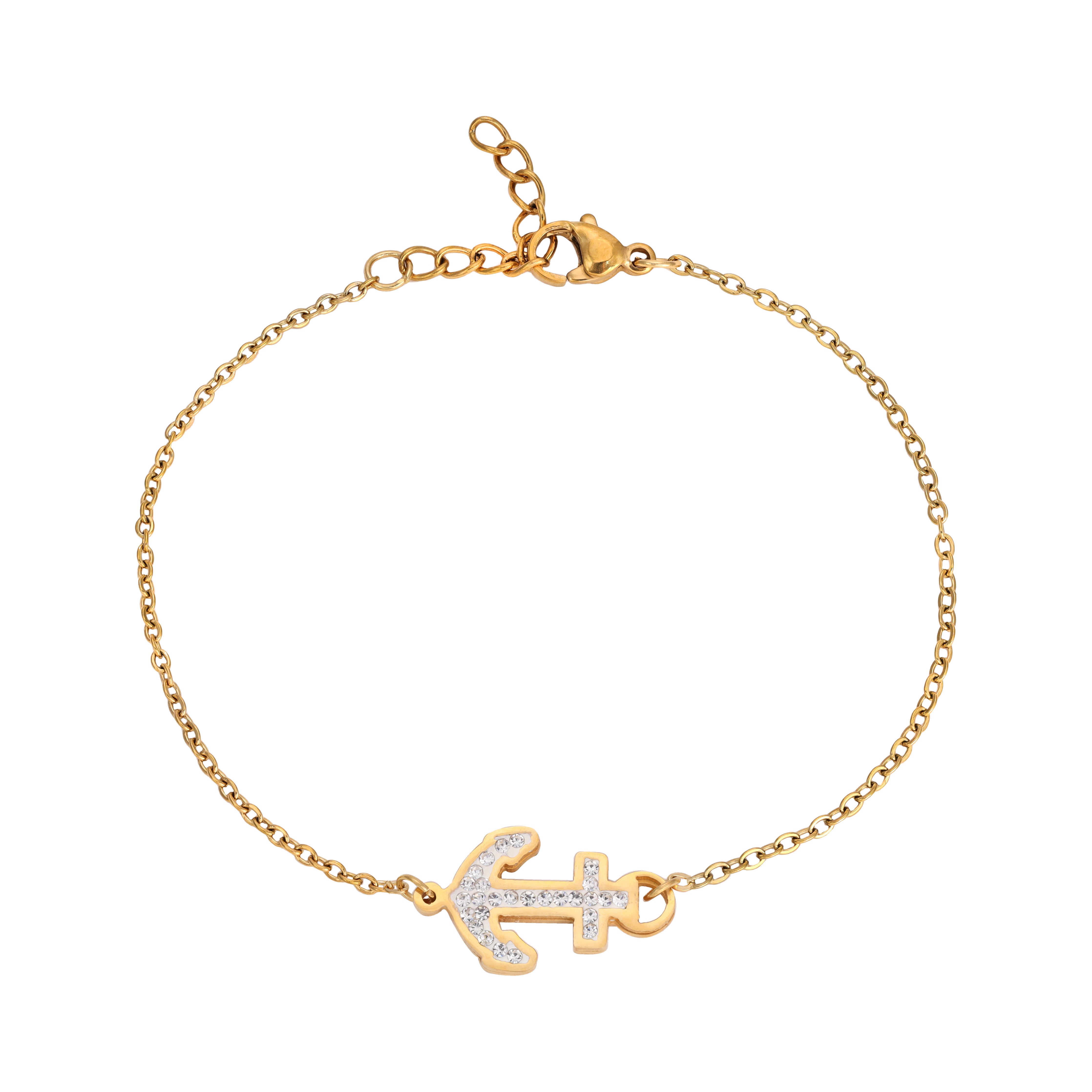 Damen Ankerkette mit Anker Armband aus Edelstahl 18K vergoldet - Taipan Schmuck