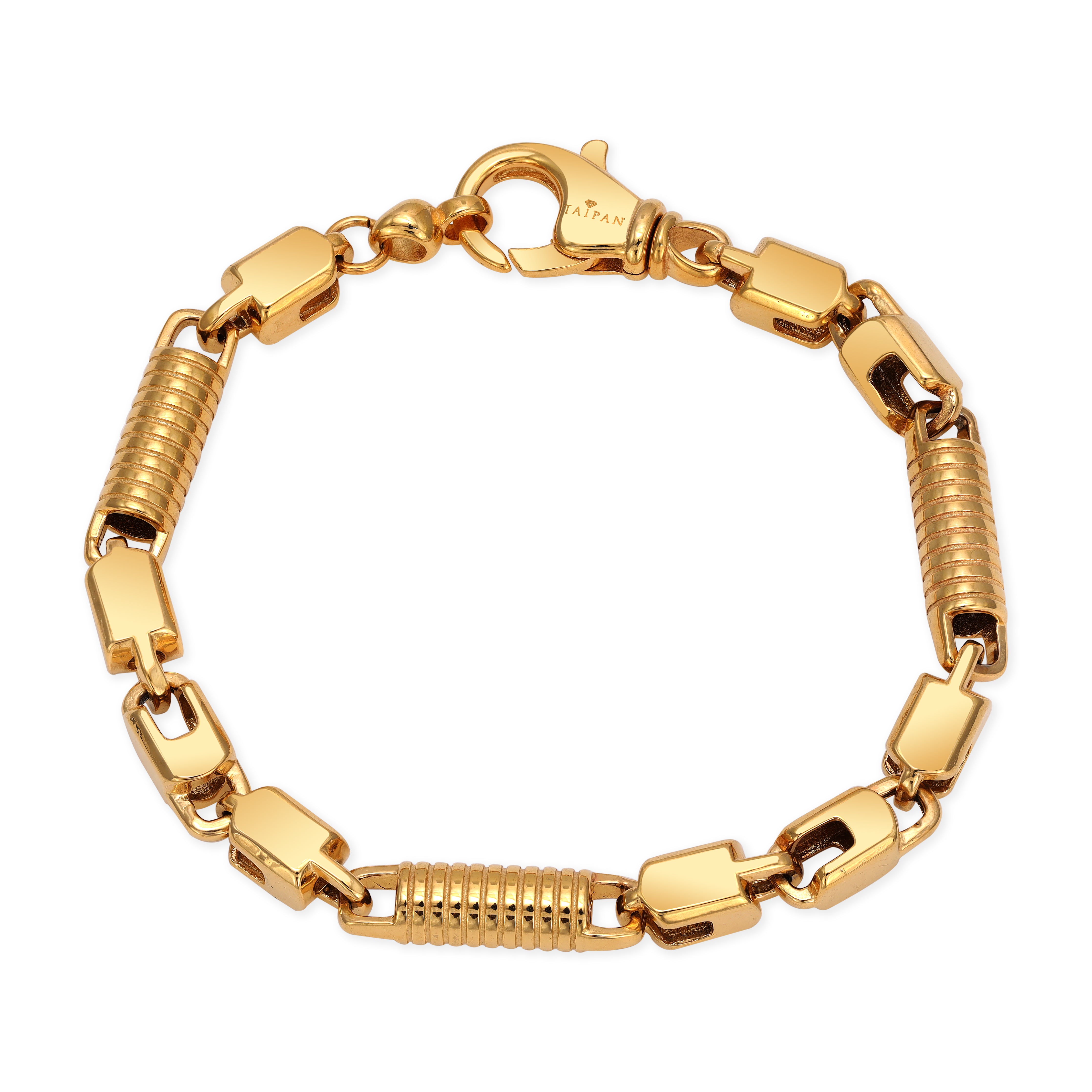 Montecarlo Kette Armband 6mm breit aus Edelstahl 18K Vergoldet - Taipan Schmuck