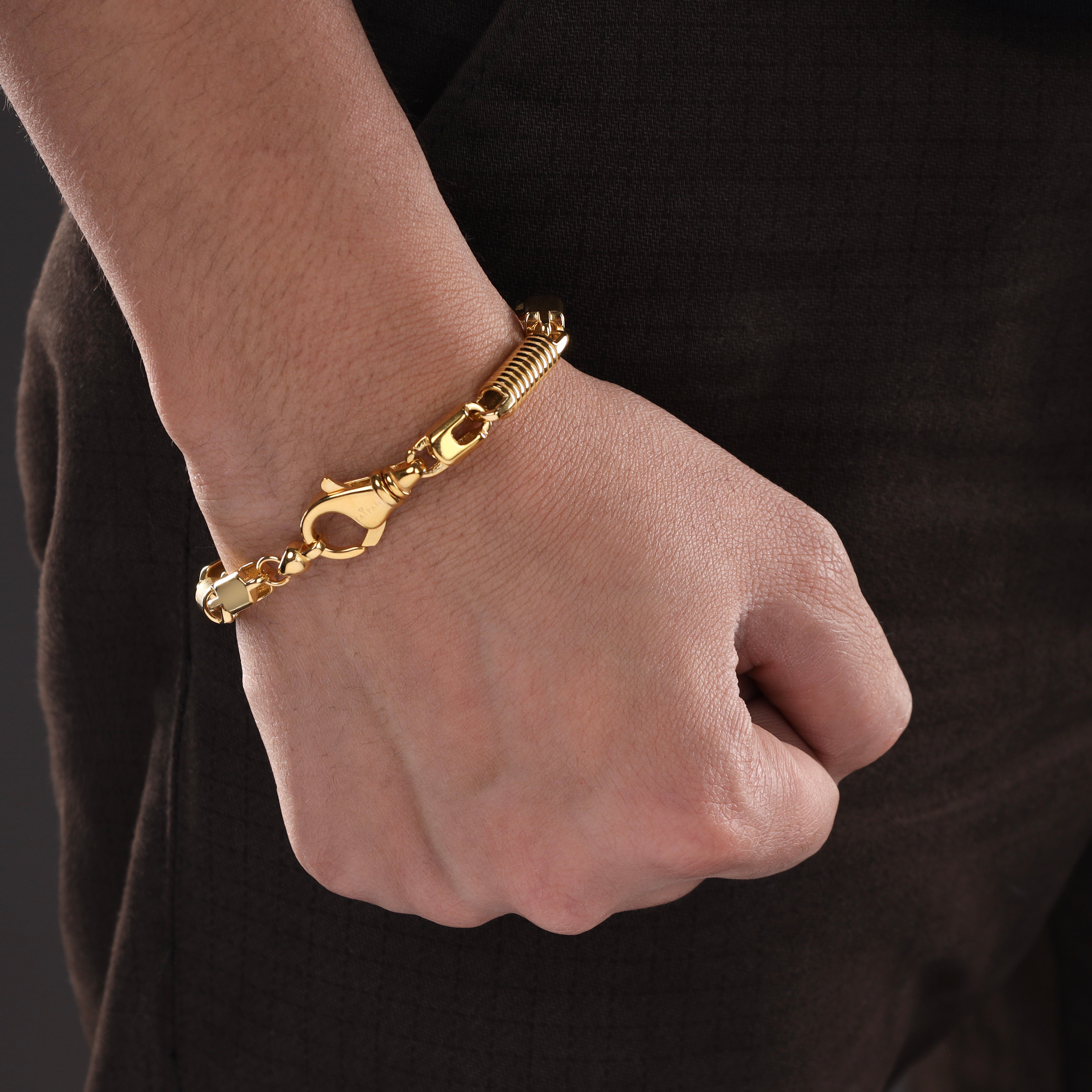 Montecarlo Kette Armband 6mm breit aus Edelstahl 18K Vergoldet - Taipan Schmuck
