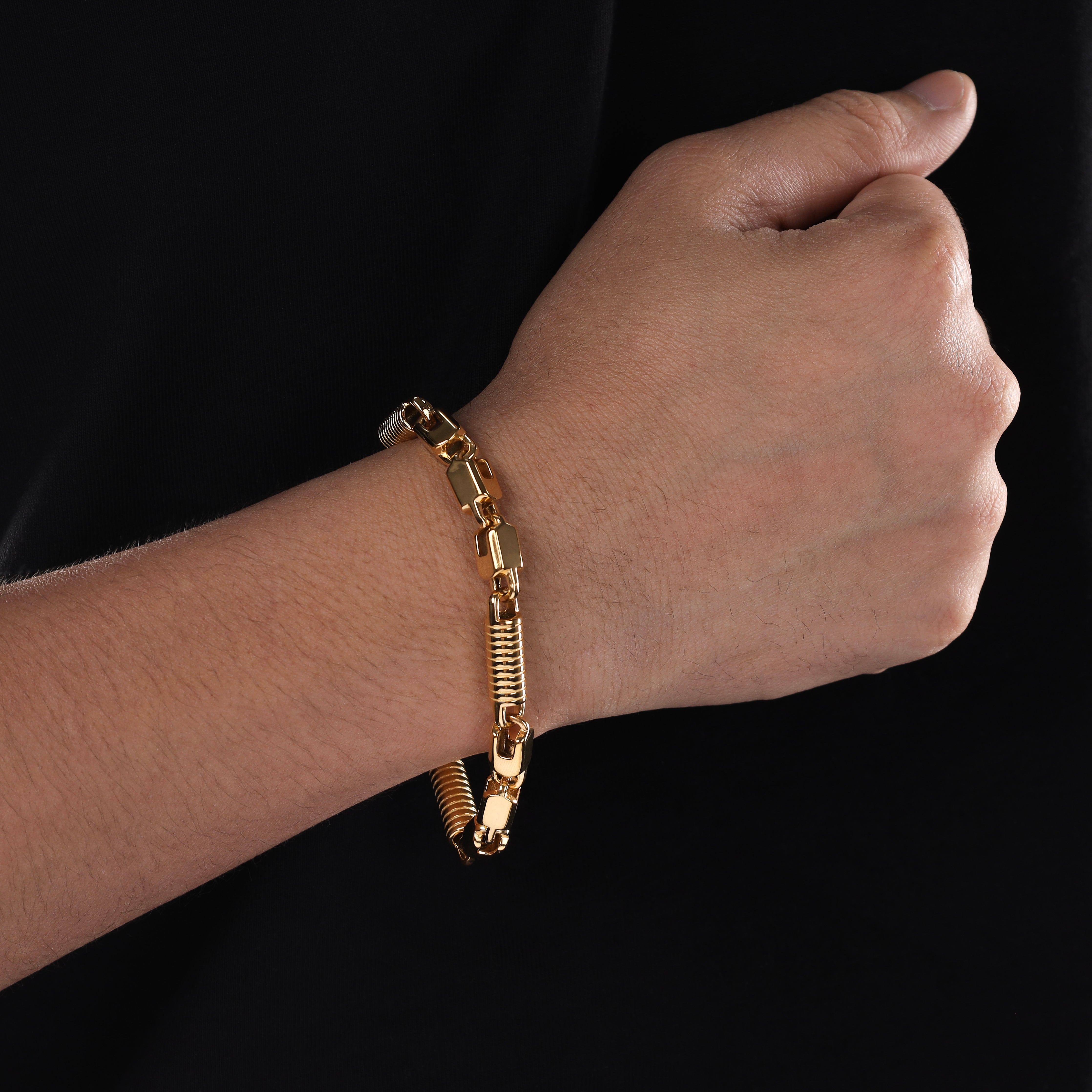 Montecarlo Kette Armband 6mm breit aus Edelstahl 18K Vergoldet - Taipan Schmuck