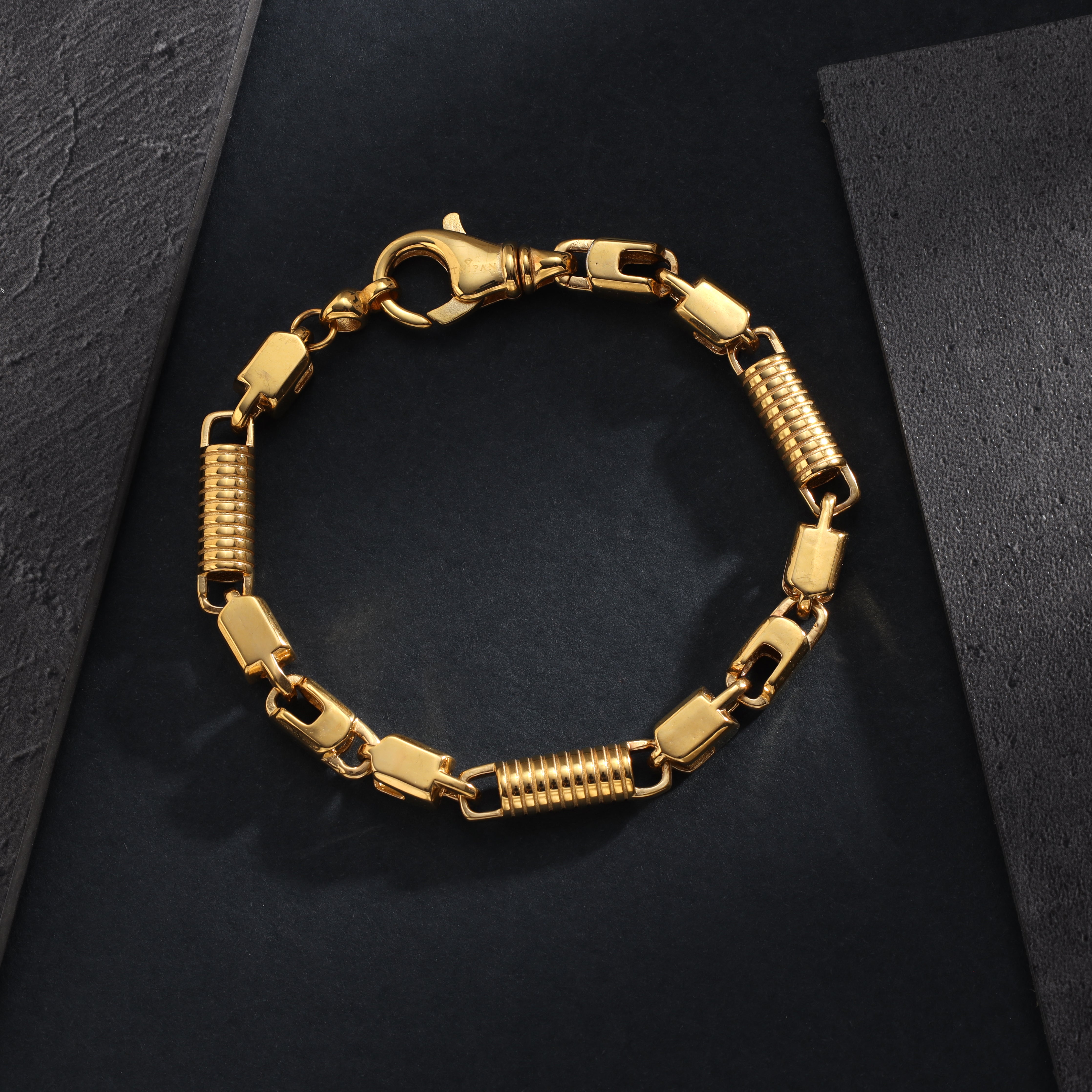 Montecarlo Kette Armband 6mm breit aus Edelstahl 18K Vergoldet - Taipan Schmuck
