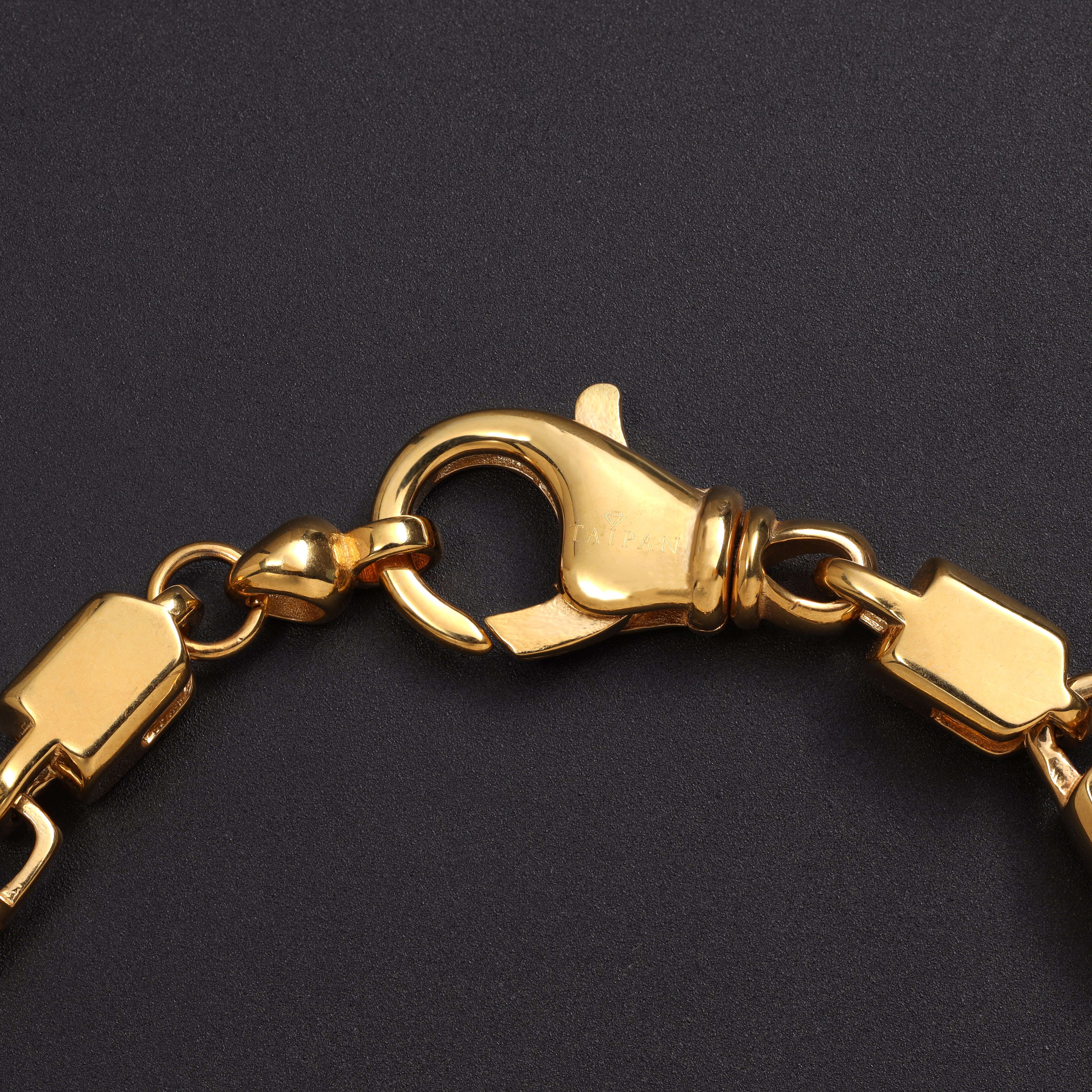 Montecarlo Kette Armband 6mm breit aus Edelstahl 18K Vergoldet - Taipan Schmuck