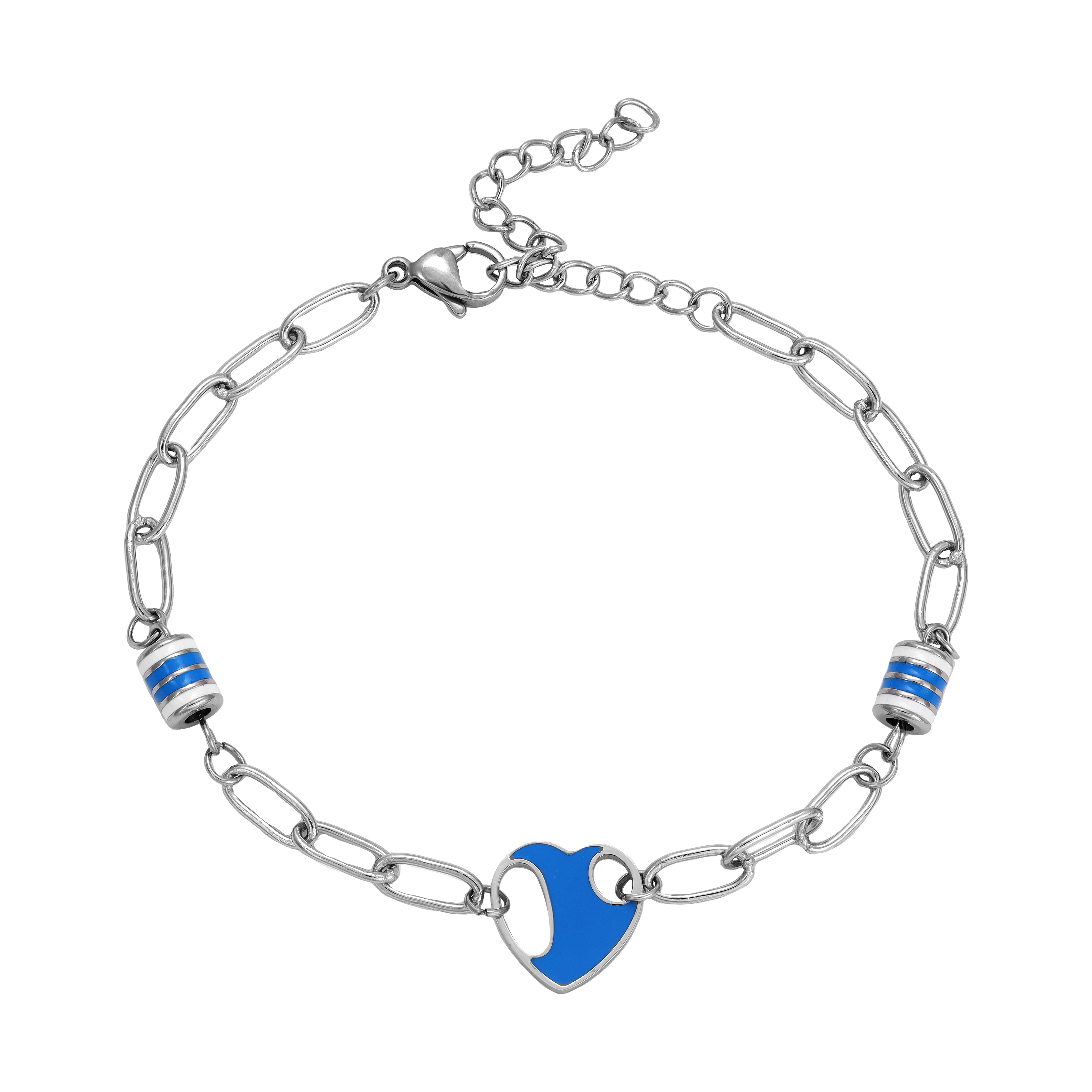Damen Paperclip Armband mit Herz  Motiv aus Edelstahl - Taipan Schmuck