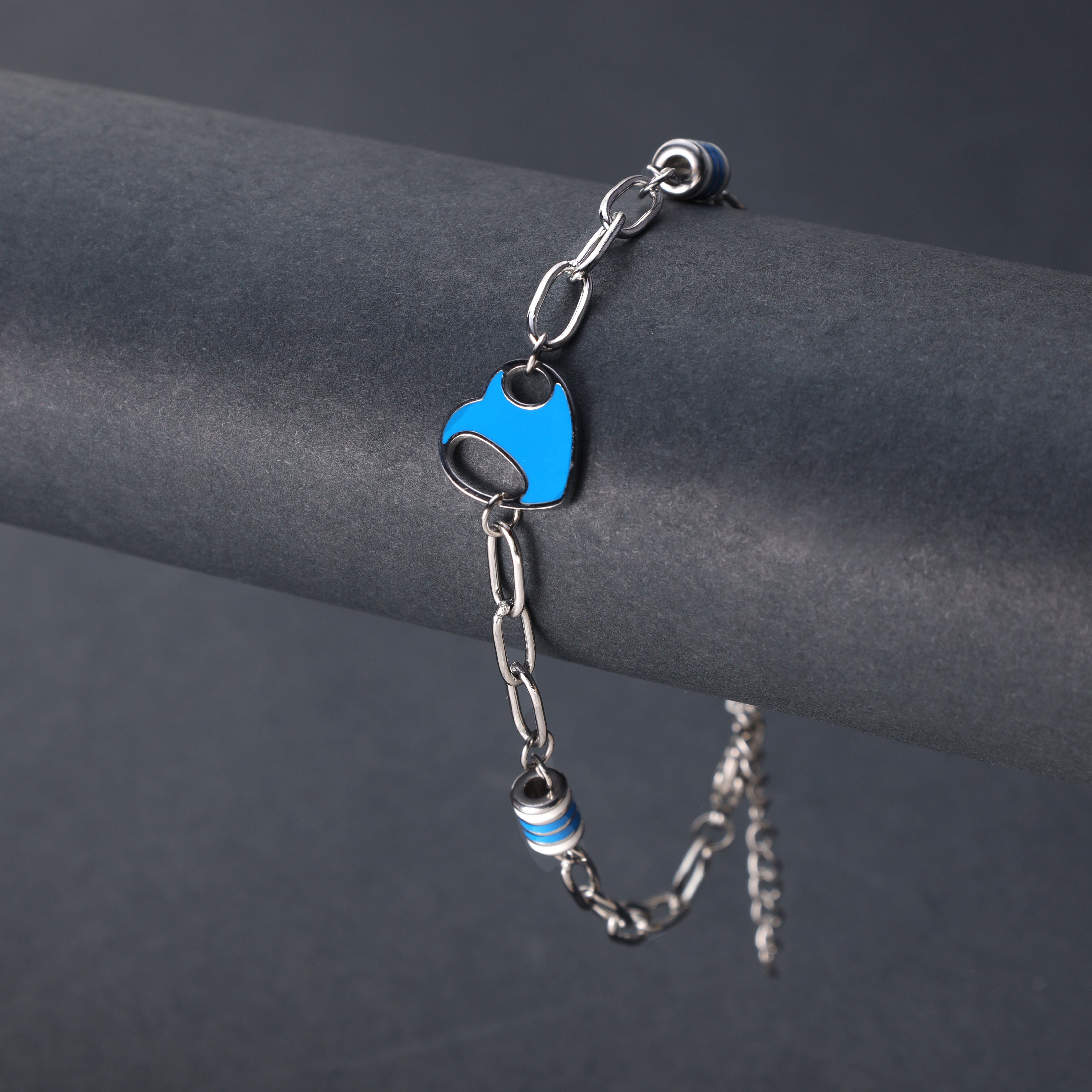 Damen Paperclip Armband mit Herz  Motiv aus Edelstahl - Taipan Schmuck