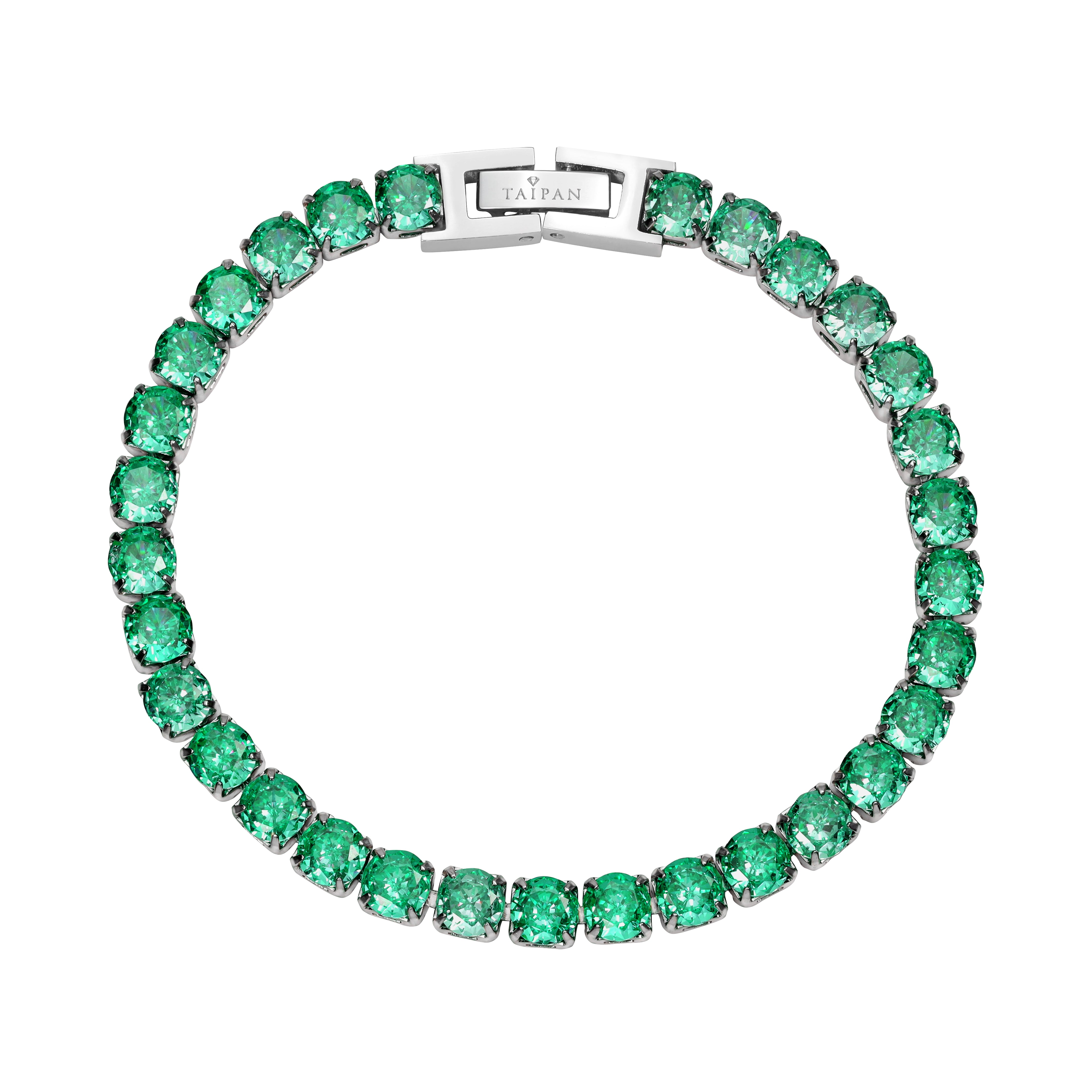 5mm Tennis Chain Armband Grün aus Edelstahl VVS - Taipan Schmuck