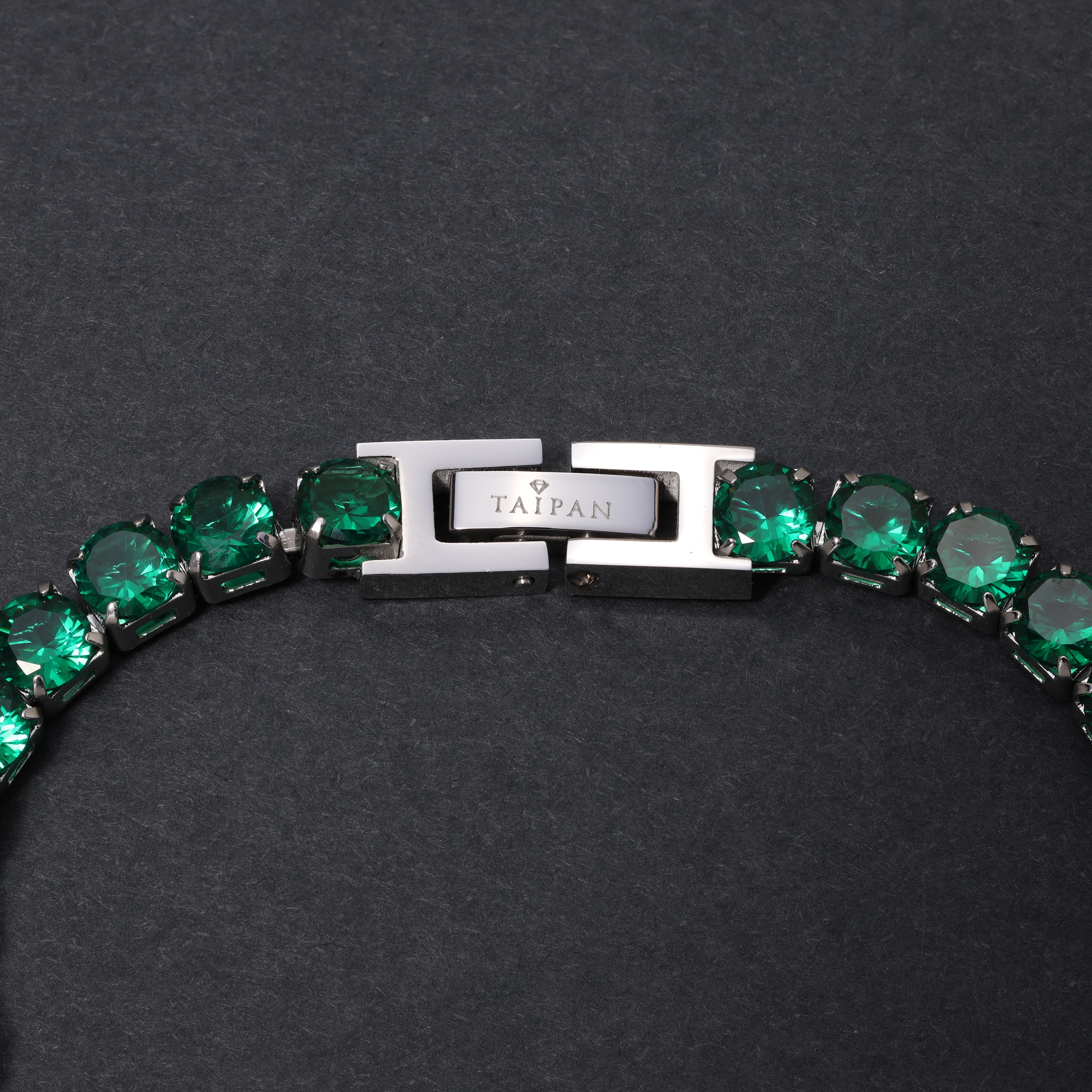 5mm Tennis Chain Armband Grün aus Edelstahl VVS - Taipan Schmuck