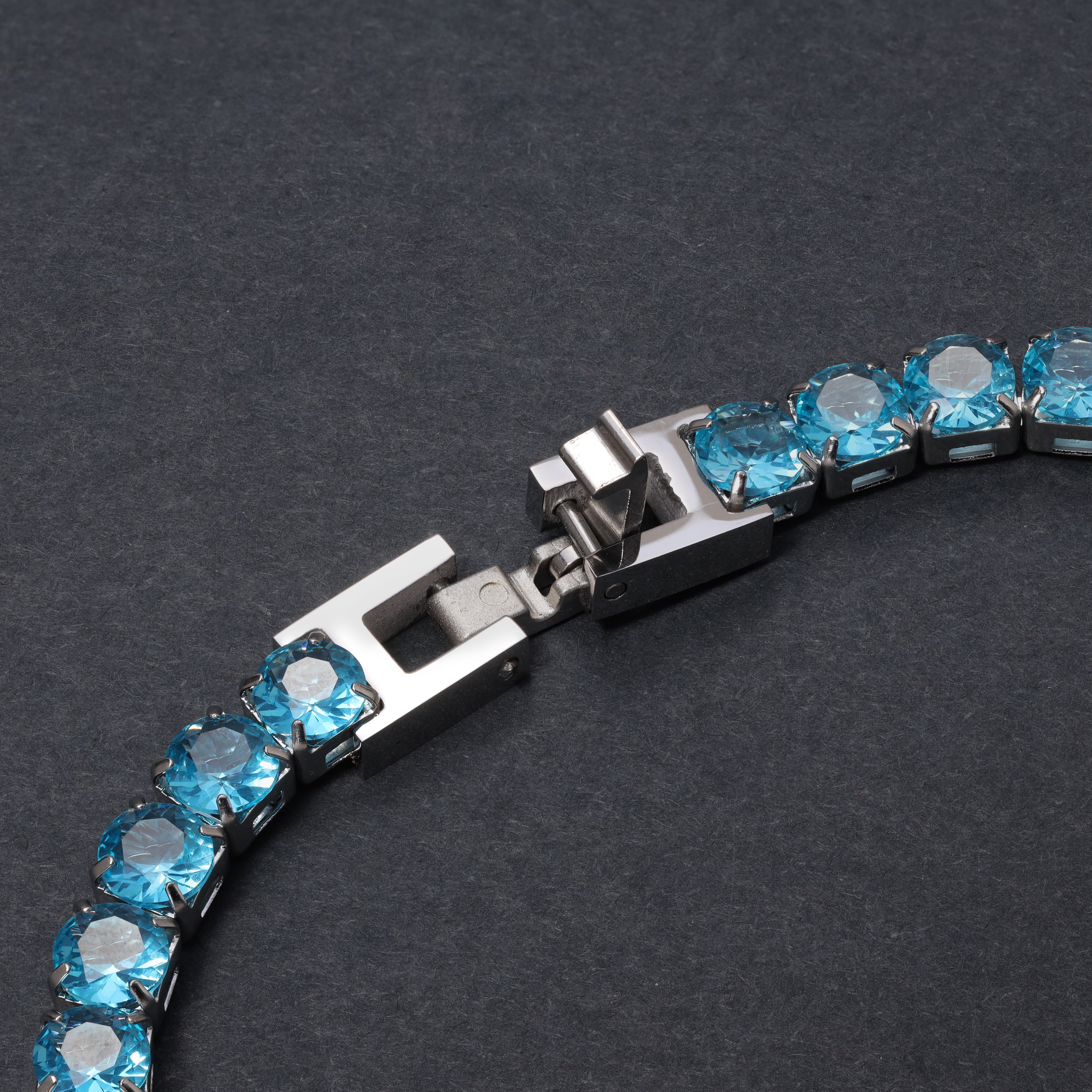 5mm Tennis Chain Armband Antarktisblau aus Edelstahl VVS - Taipan Schmuck
