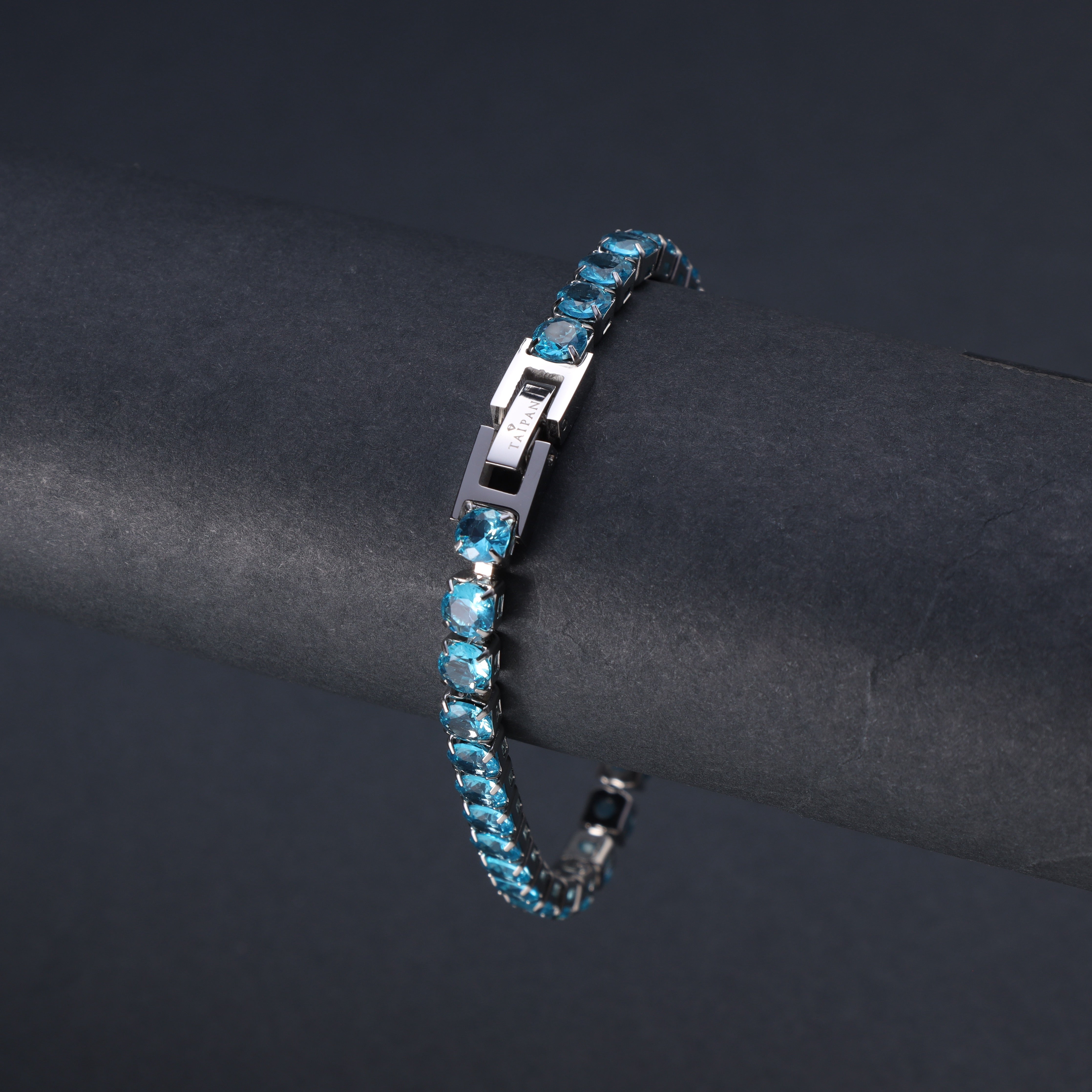 5mm Tennis Chain Armband Antarktisblau aus Edelstahl VVS - Taipan Schmuck