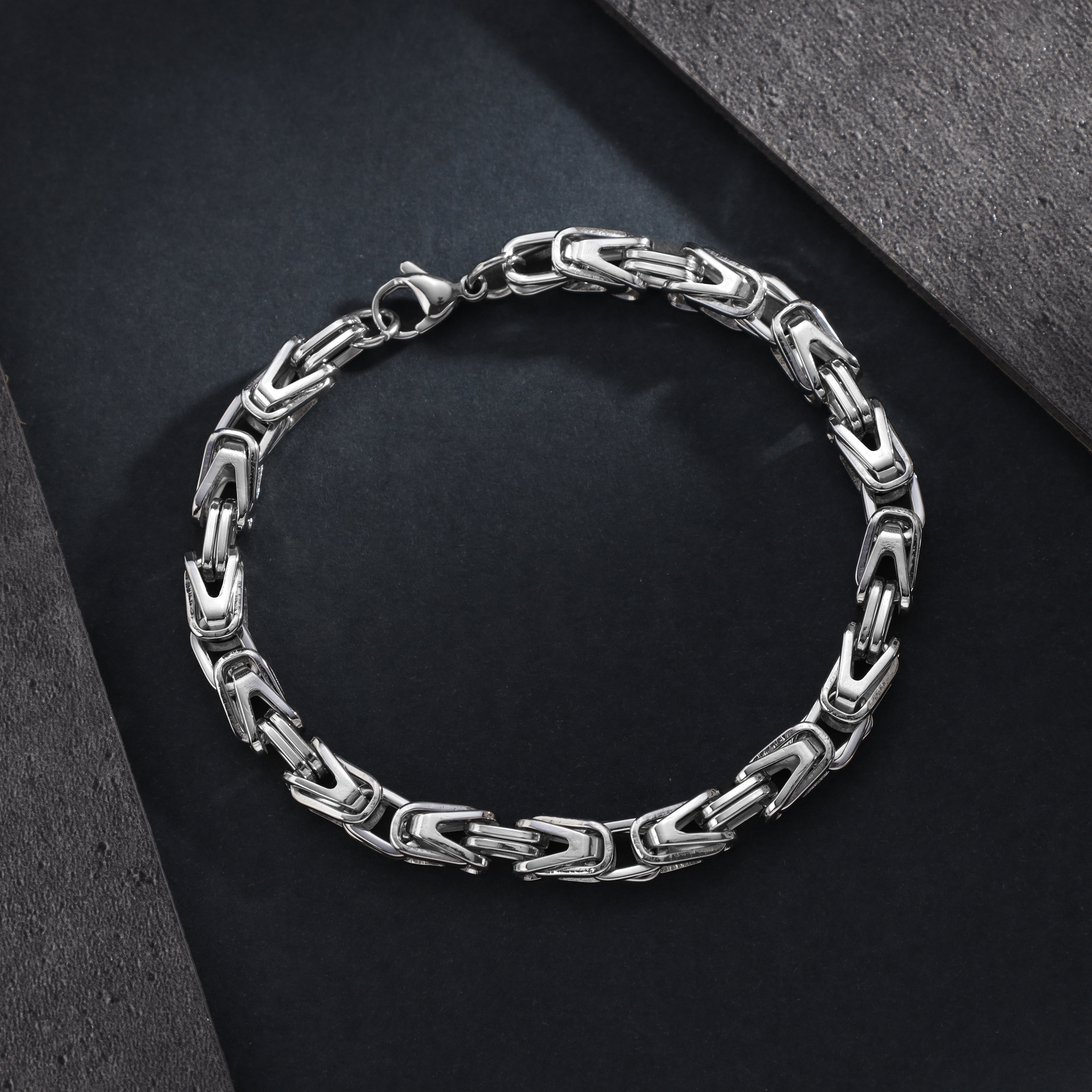 6mm Königskette Armband aus Edelstahl