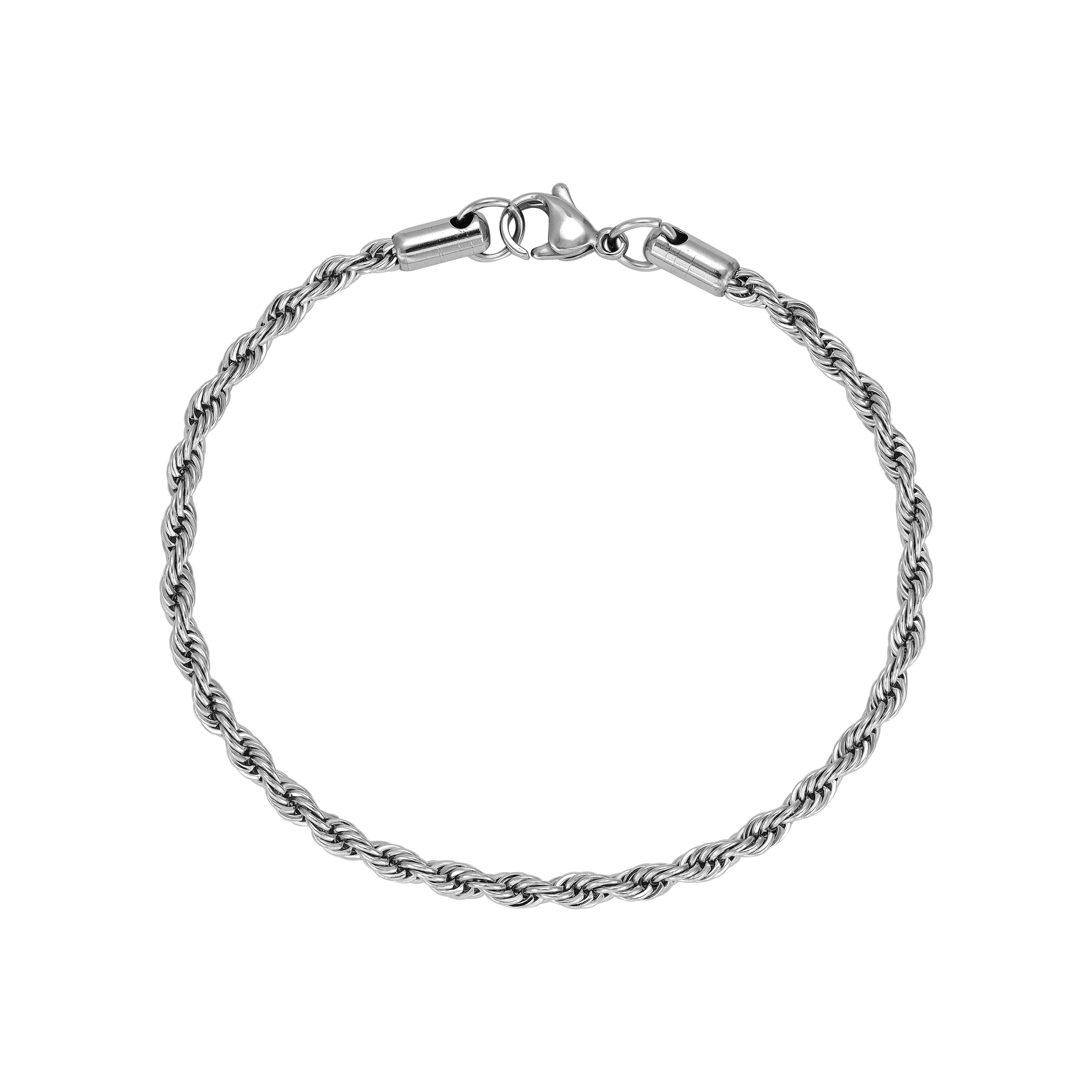 Set - Kette + Armband 3mm Kordelkette Rope Chain aus Edelstahl - Taipan Schmuck