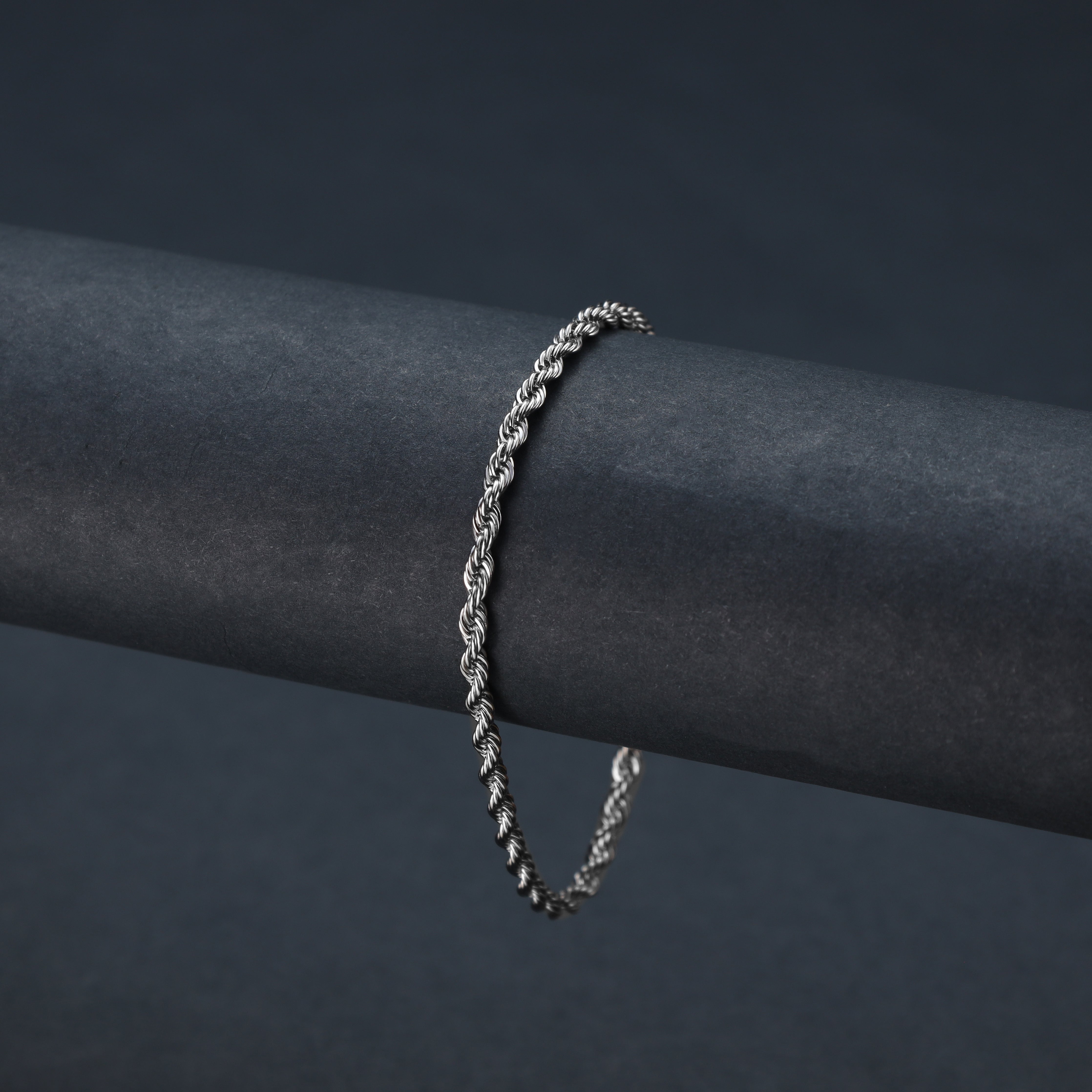 3mm Rope Chain Kordelkette Armband aus Edelstahl - Taipan Schmuck