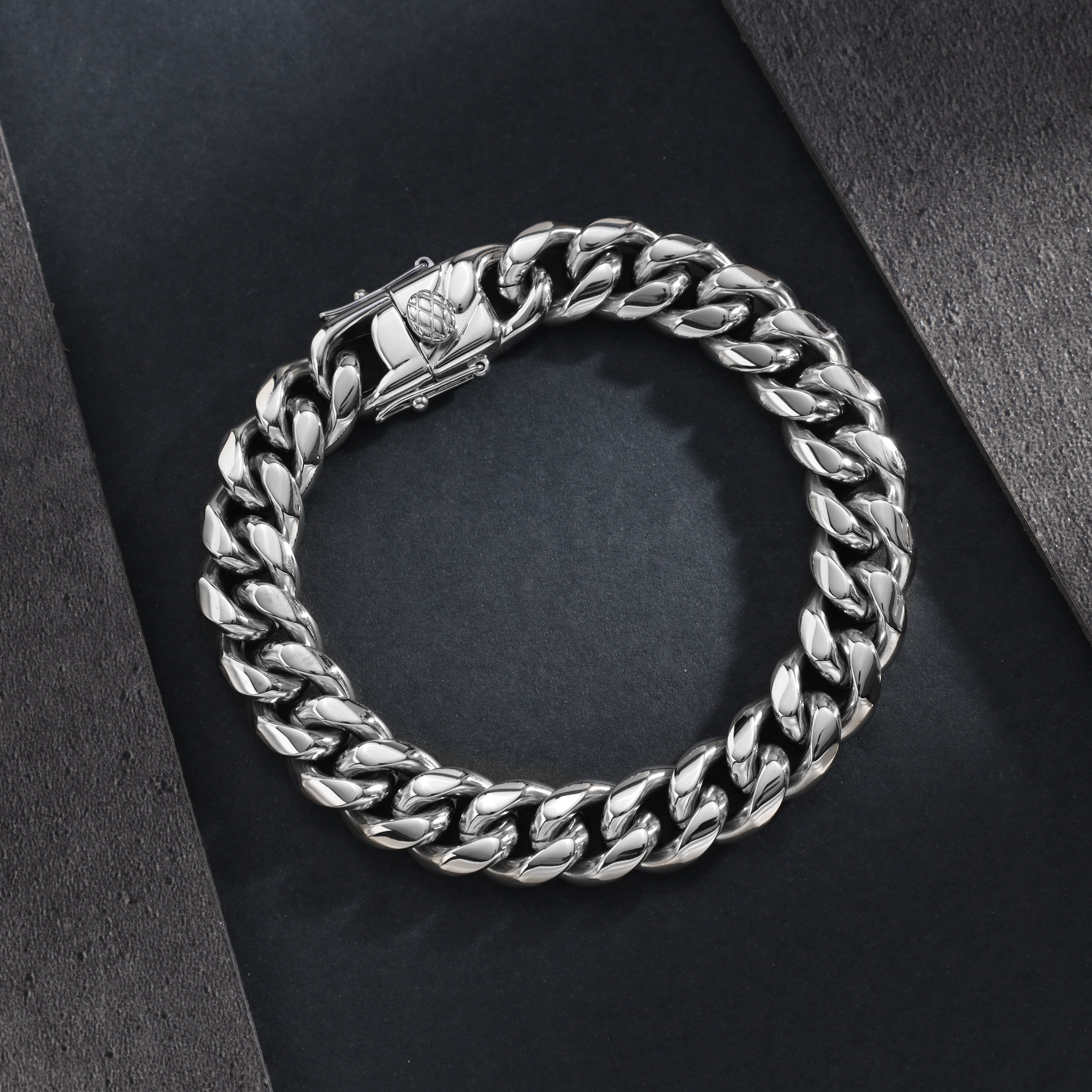 12mm Miami Cuban Link Armband aus Edelstahl