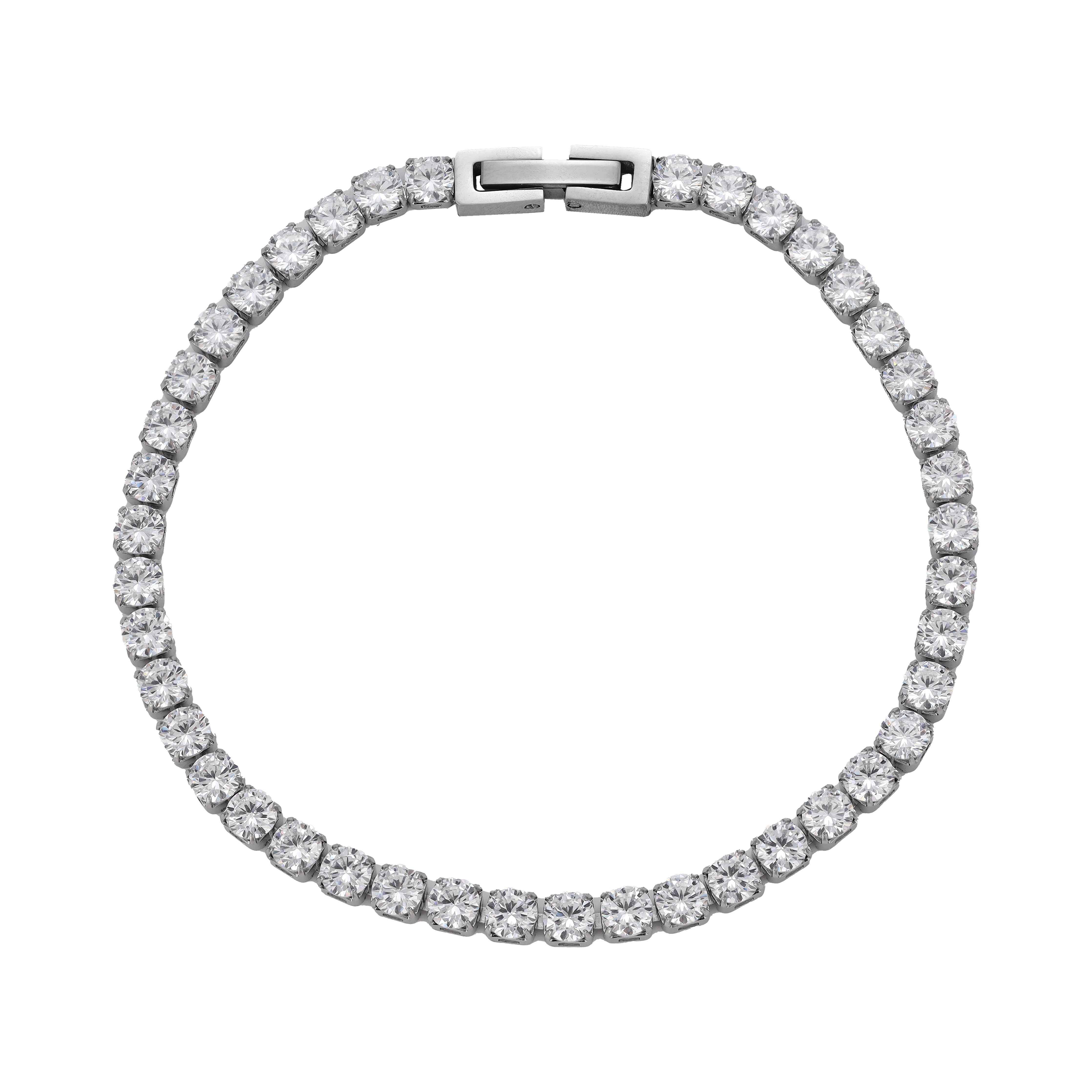 Tennis Chain Armband 4mm breit aus Edelstahl VVS - Taipan Schmuck
