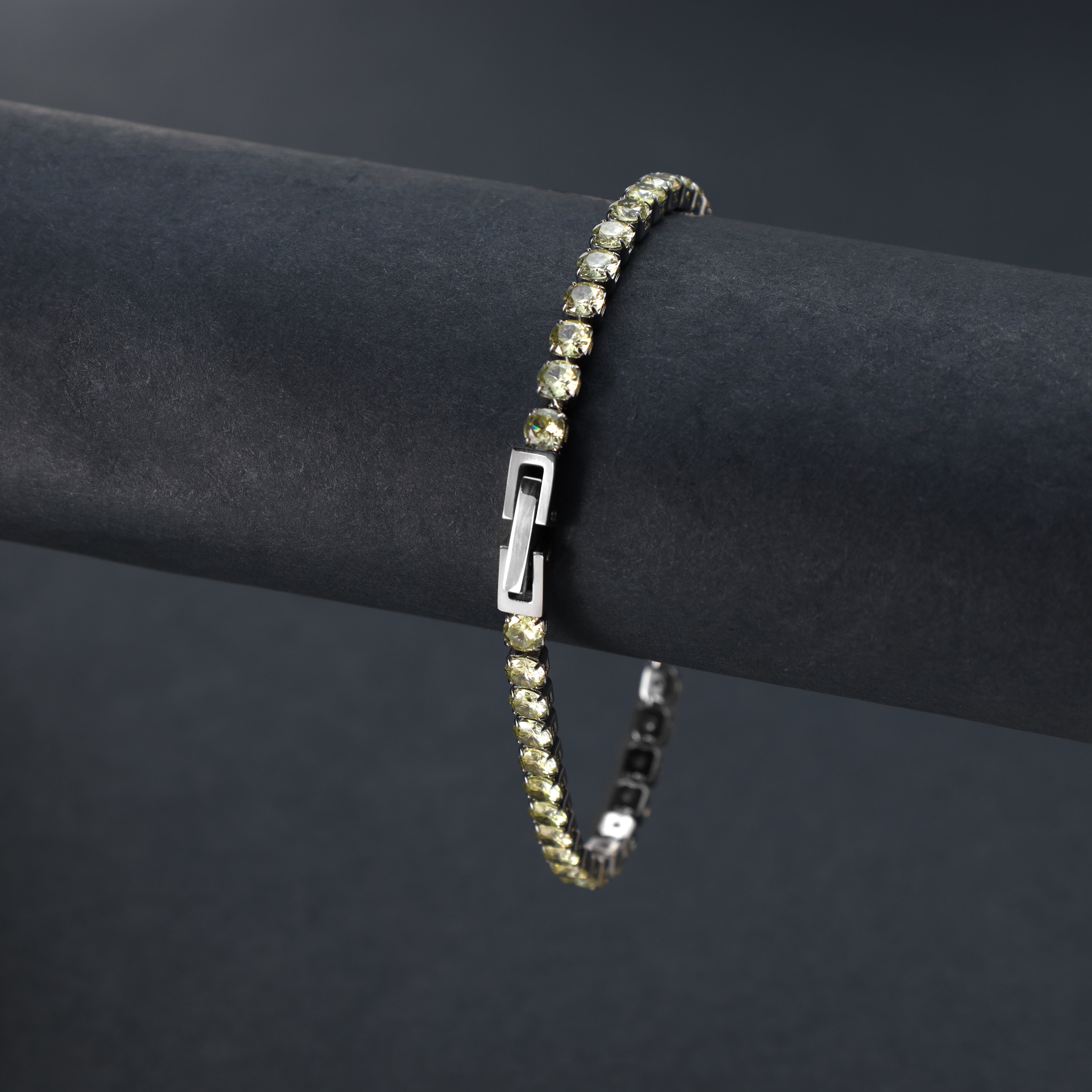 4mm Tennis Chain grün Armband aus Edelstahl - Taipan Schmuck