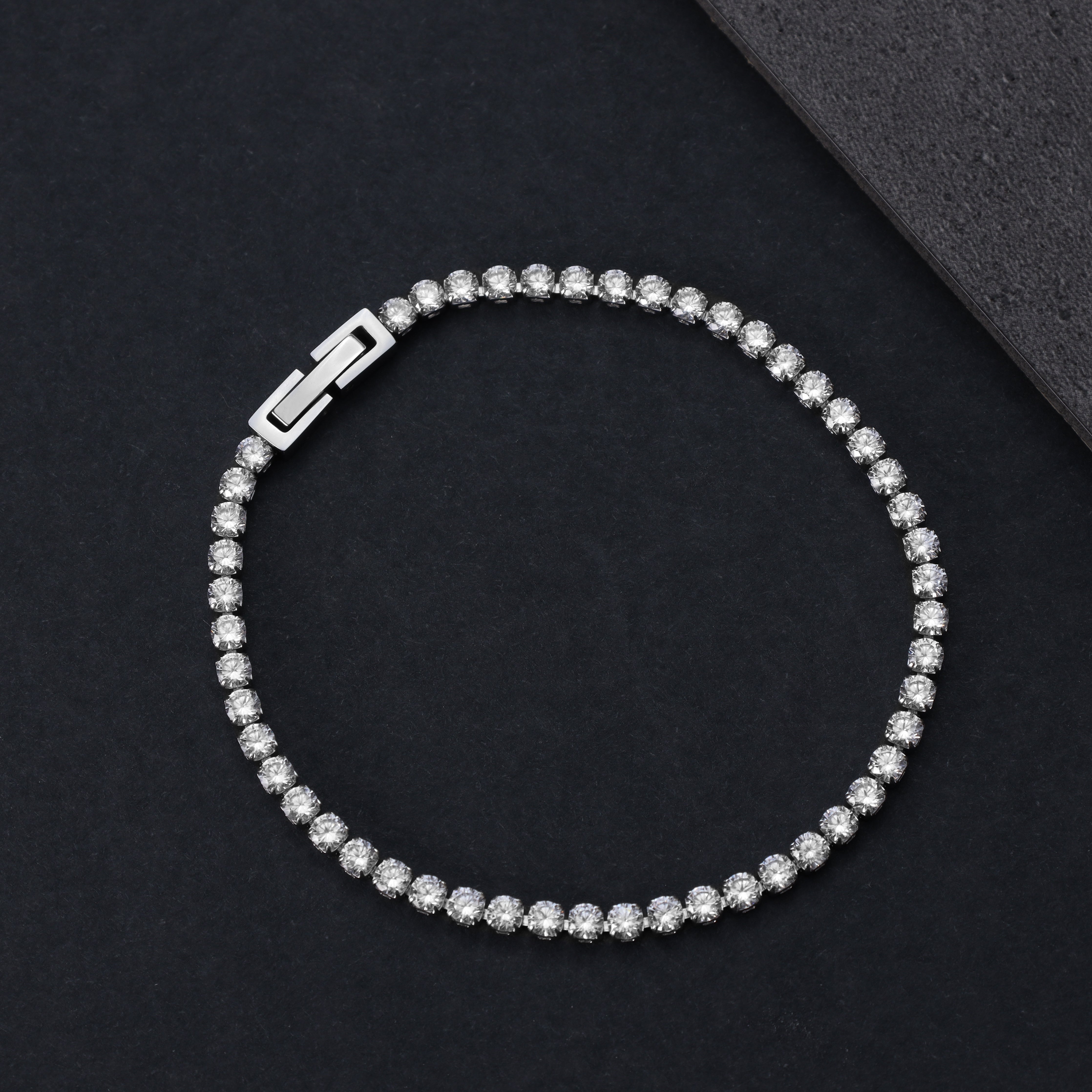 Tennis Chain Armband 3mm breit aus Edelstahl VVS - Taipan Schmuck