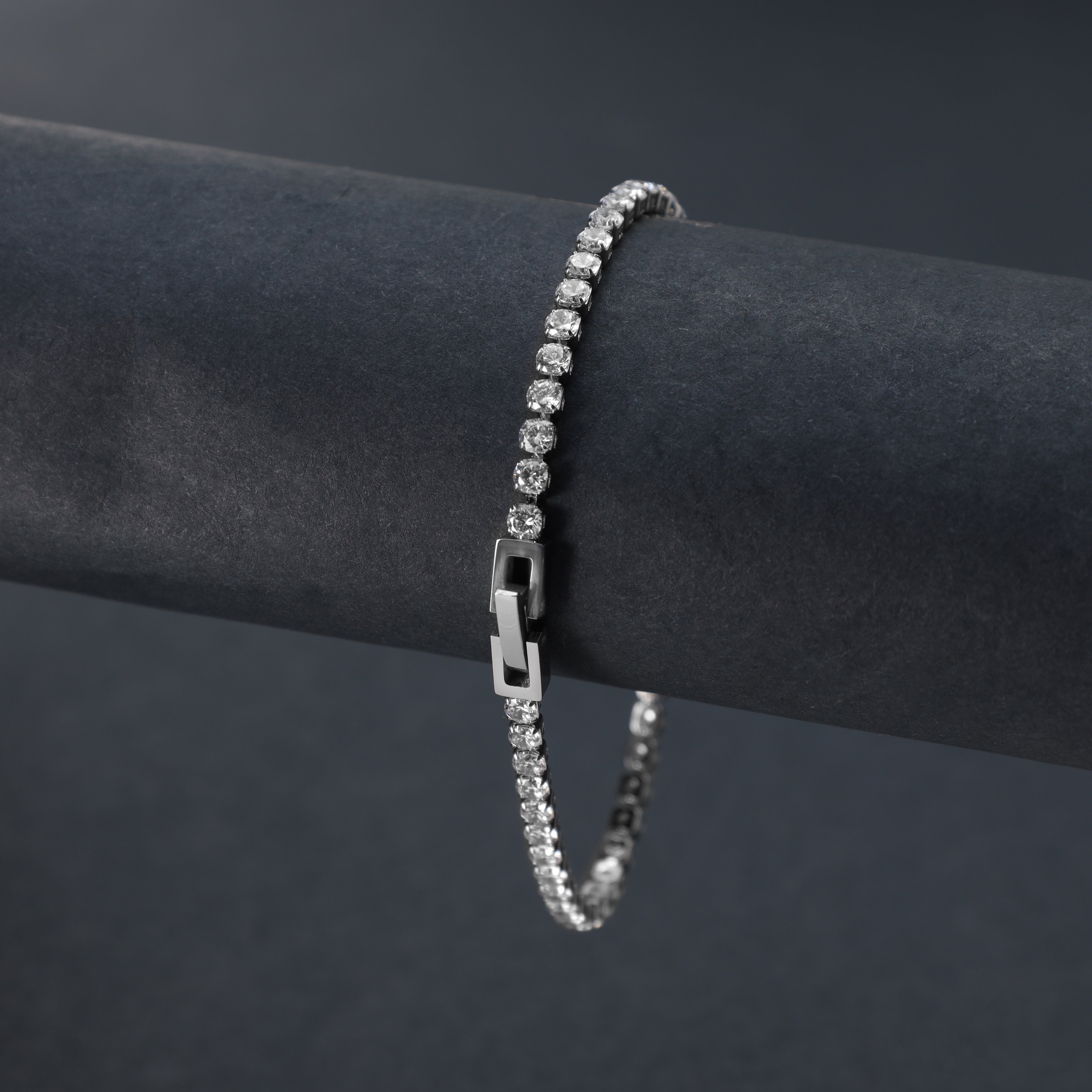 Tennis Chain Armband 3mm breit aus Edelstahl VVS - Taipan Schmuck