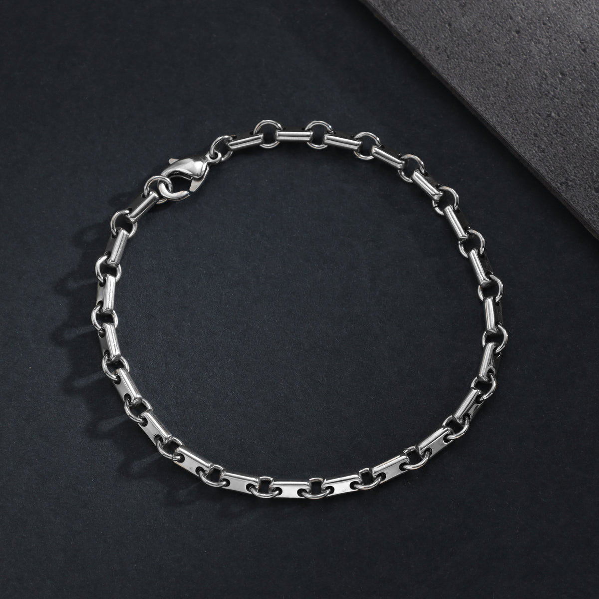 3,5mm Plattenkette Armband 21cm aus Edelstahl - Taipan Schmuck