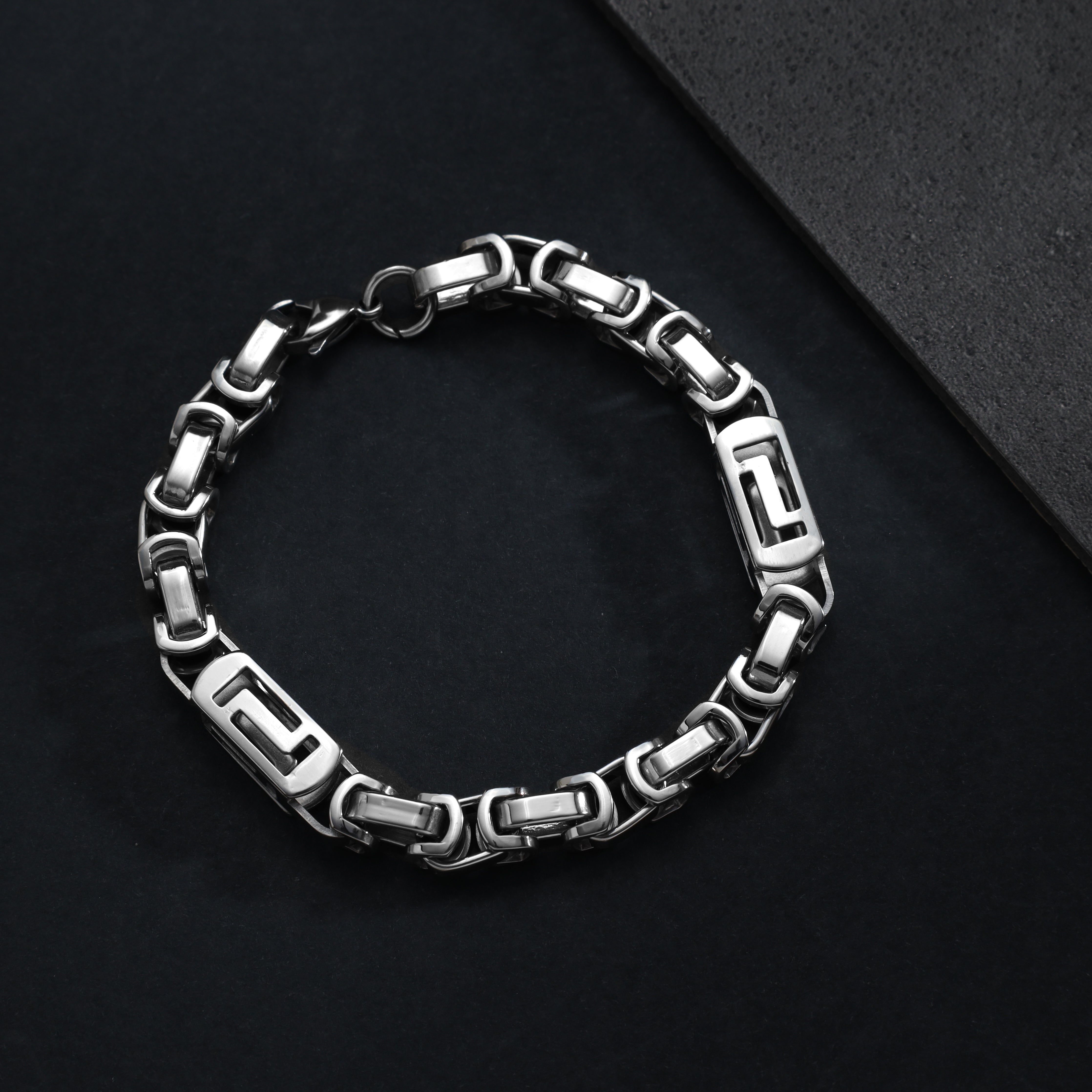 8mm Königskette Armband 22cm aus Edelstahl