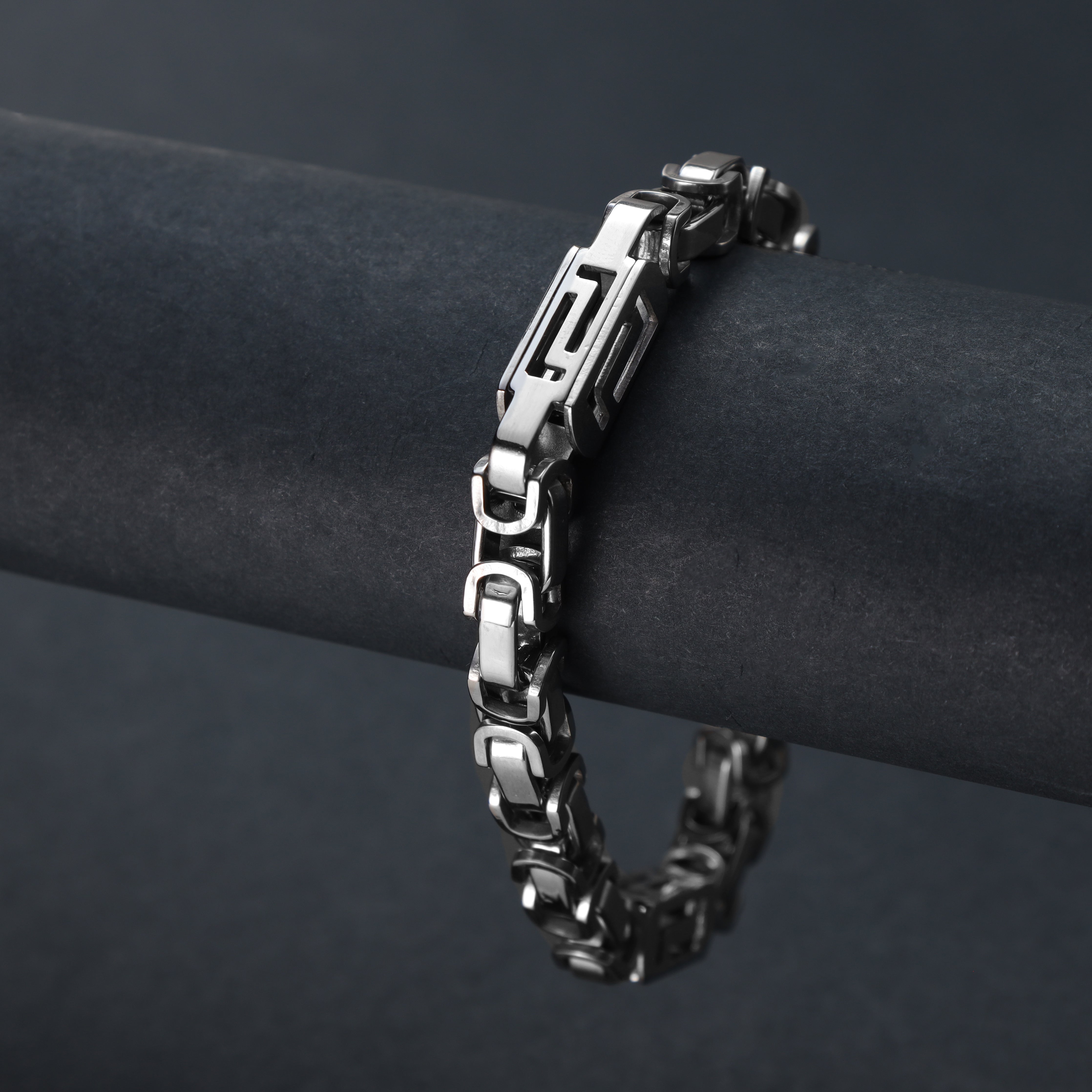 8mm Königskette Armband 22cm aus Edelstahl