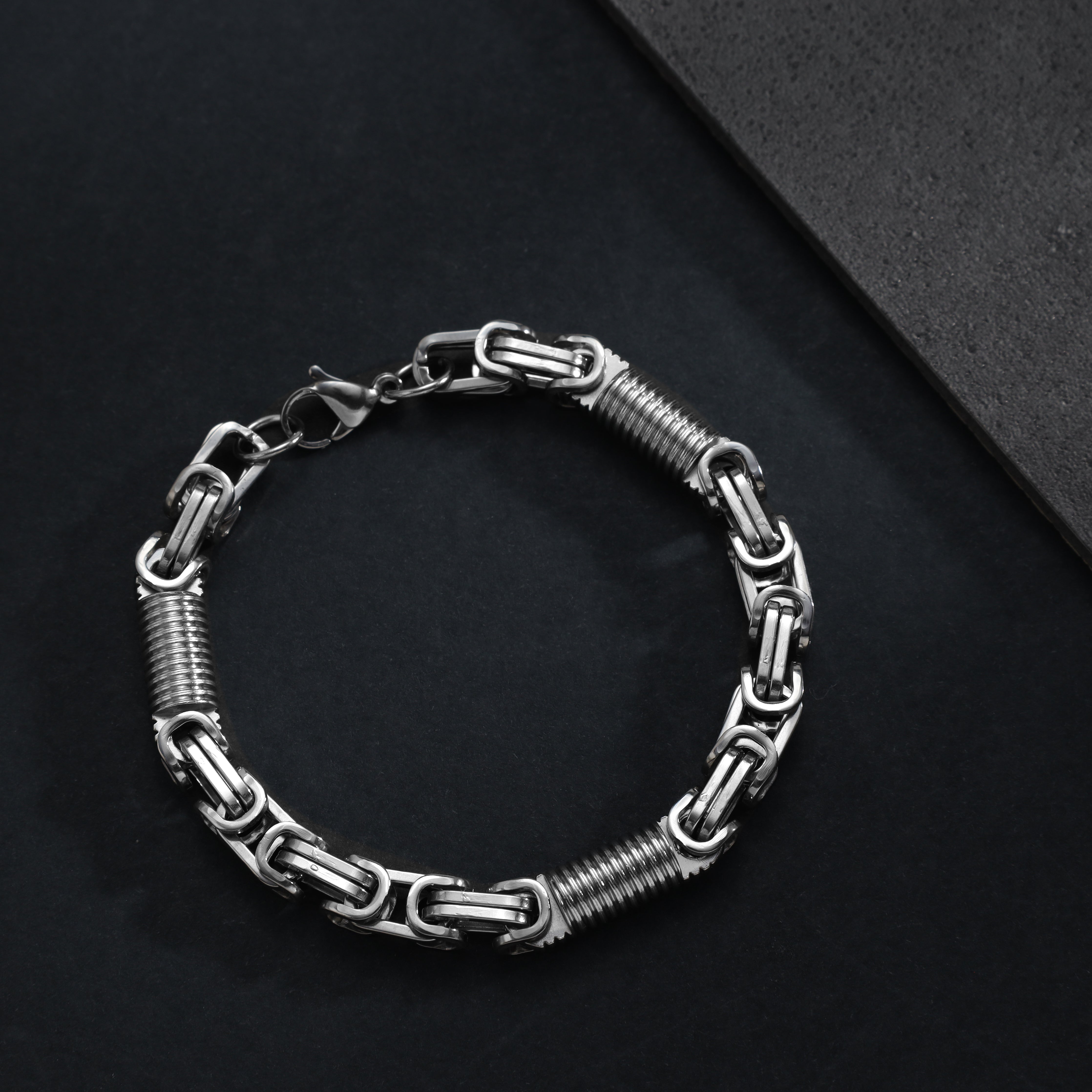 8mm Königskette + Montecarlo Armband 22cm aus Edelstahl - Taipan Schmuck