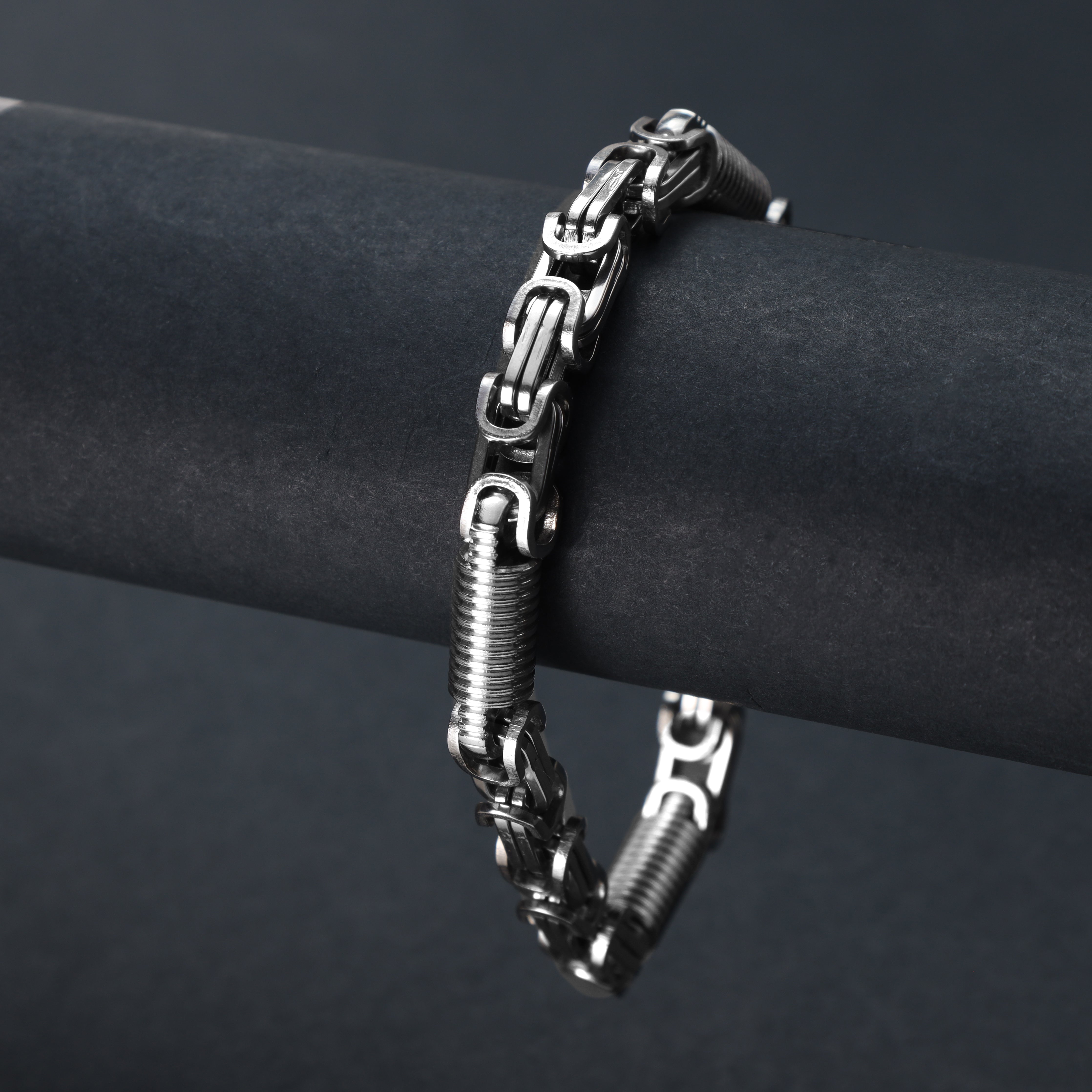 8mm Königskette + Montecarlo Armband 22cm aus Edelstahl - Taipan Schmuck