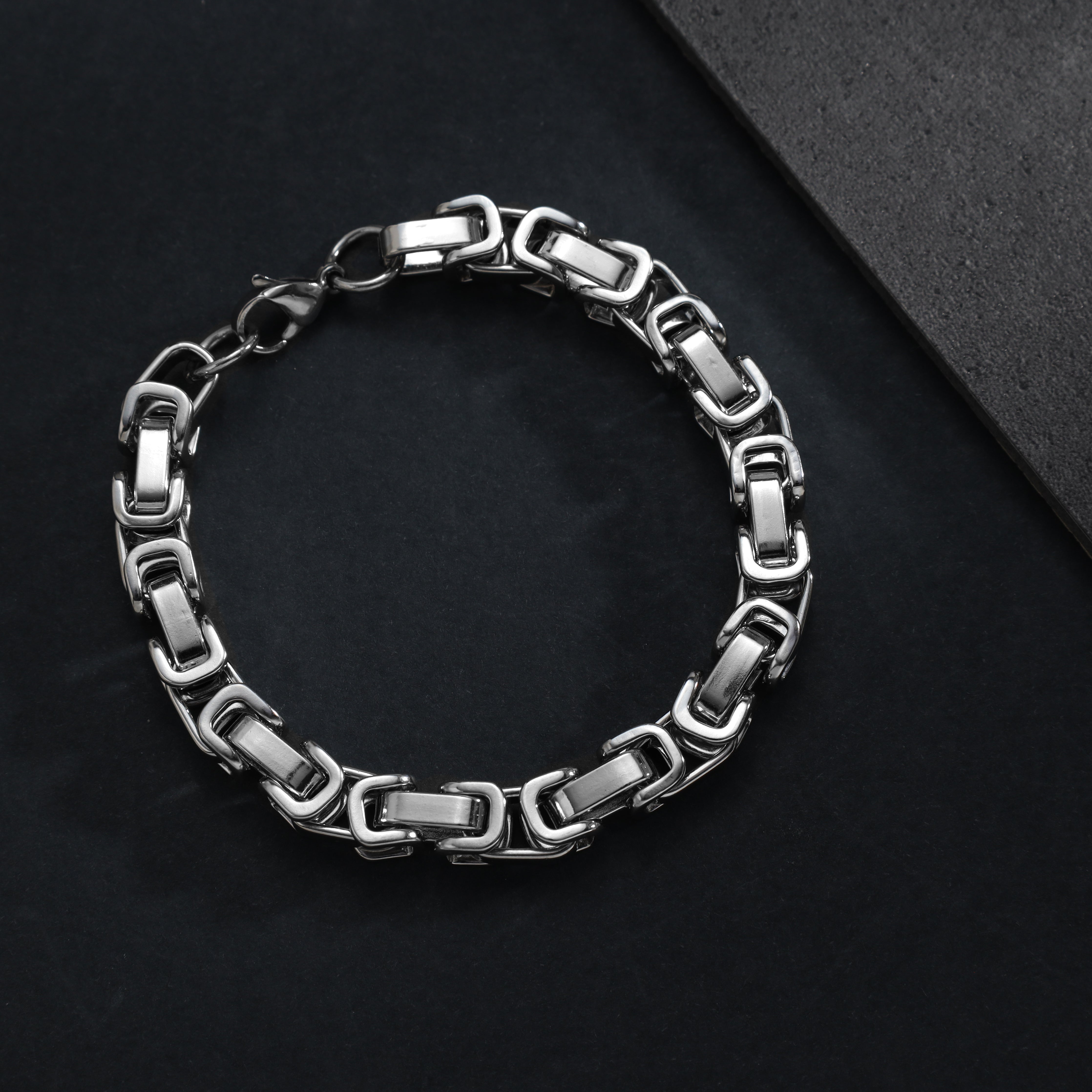 8mm Königskette Armband 22cm aus Edelstahl