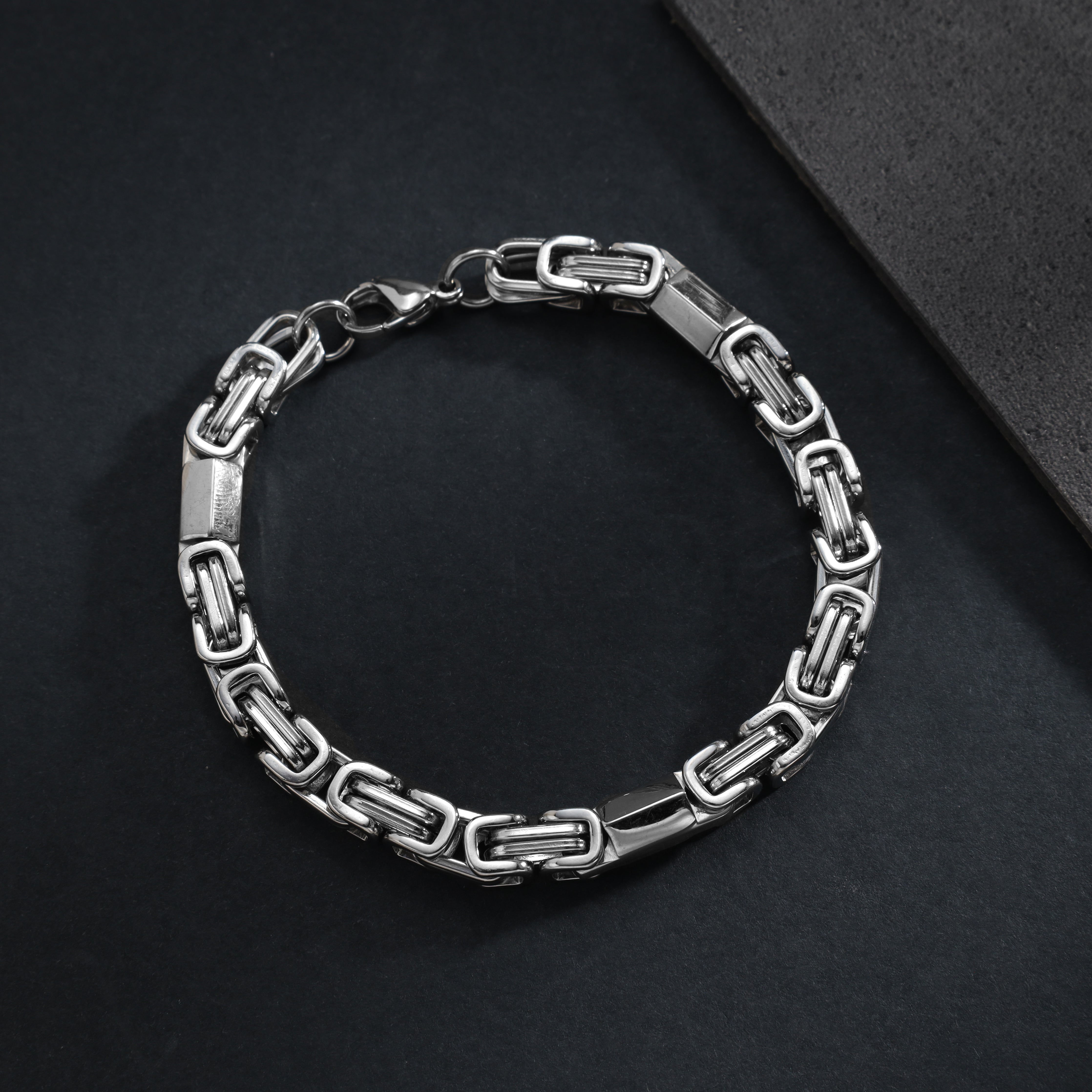 7mm Königskette + Montecarlo Armband 22cm aus Edelstahl - Taipan Schmuck