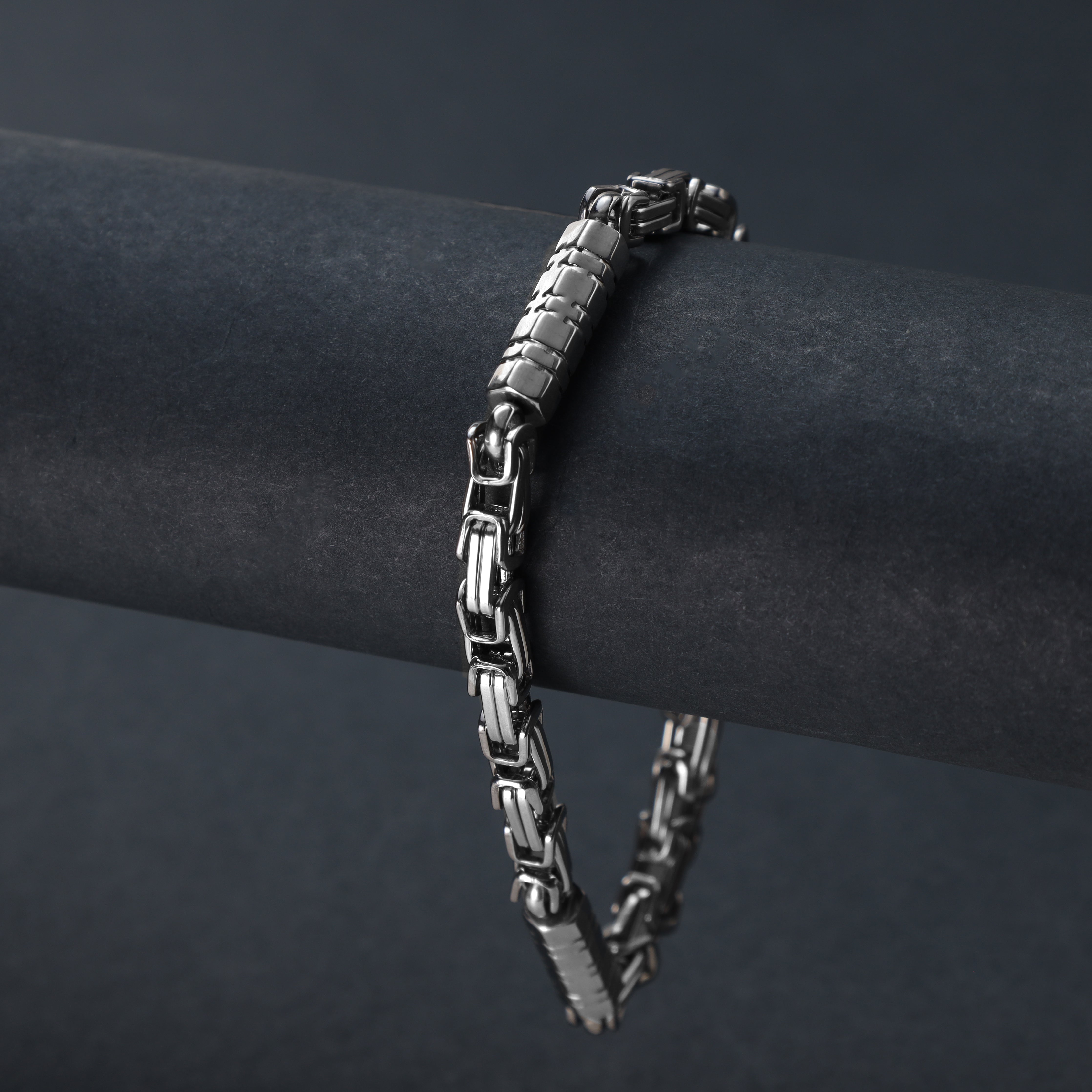 5mm Königskette + Montecarlo Armband 22cm aus Edelstahl - Taipan Schmuck