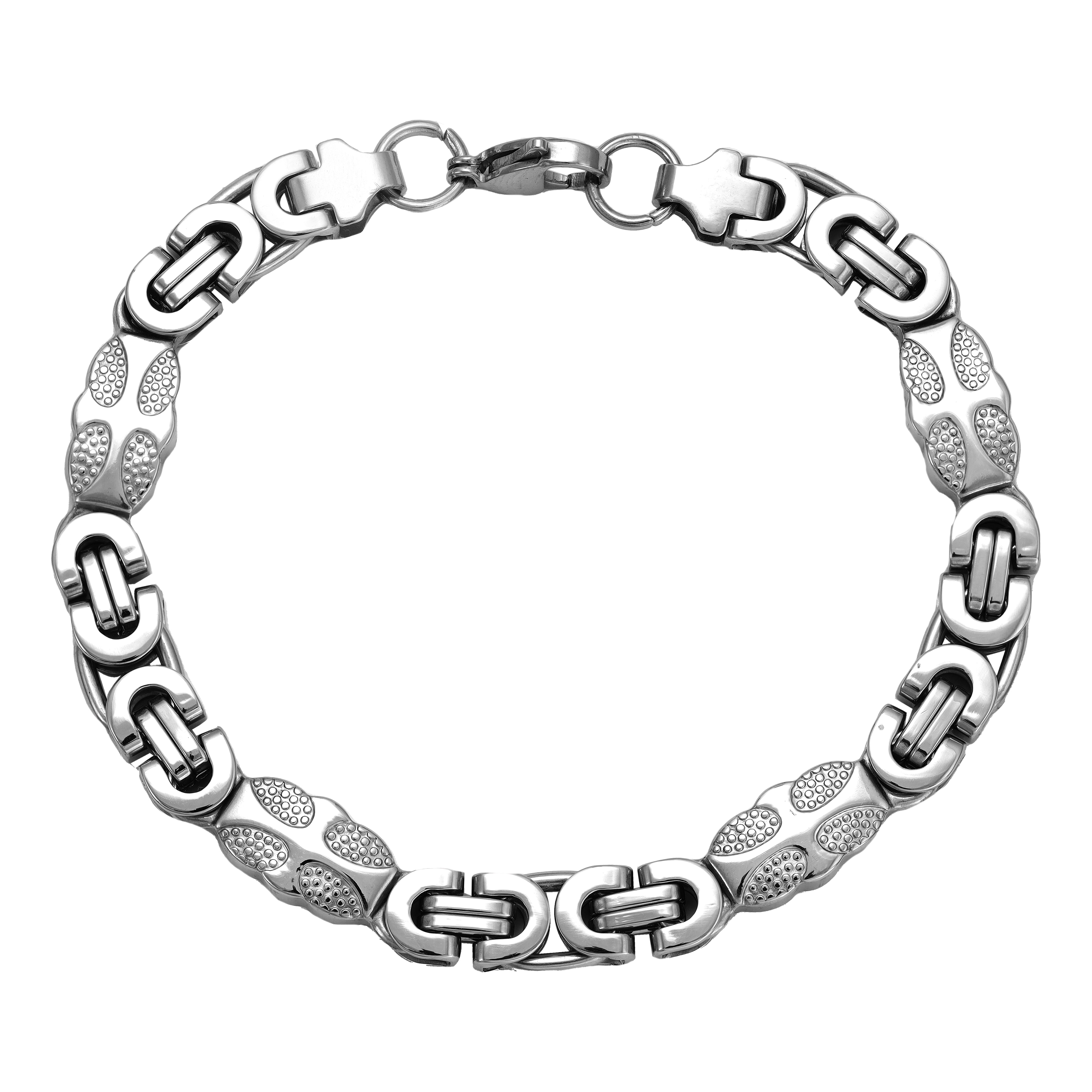 9mm Etruskerkette flaches Königsketten Armband 23cm aus Edelstahl - Taipan Schmuck