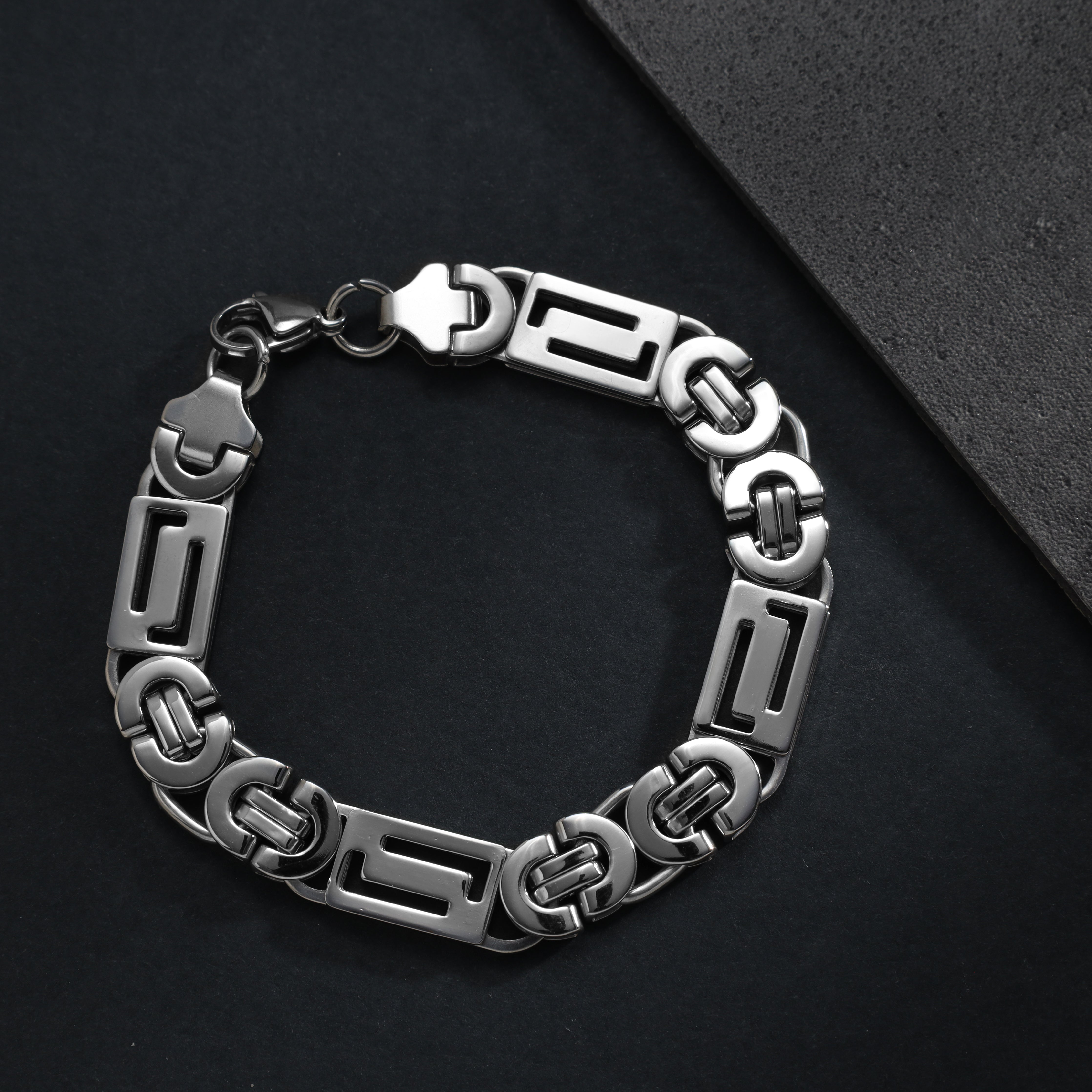 11mm Etruskerketten Armband flaches Königsketten Armband 22cm aus Edelstahl - Taipan Schmuck