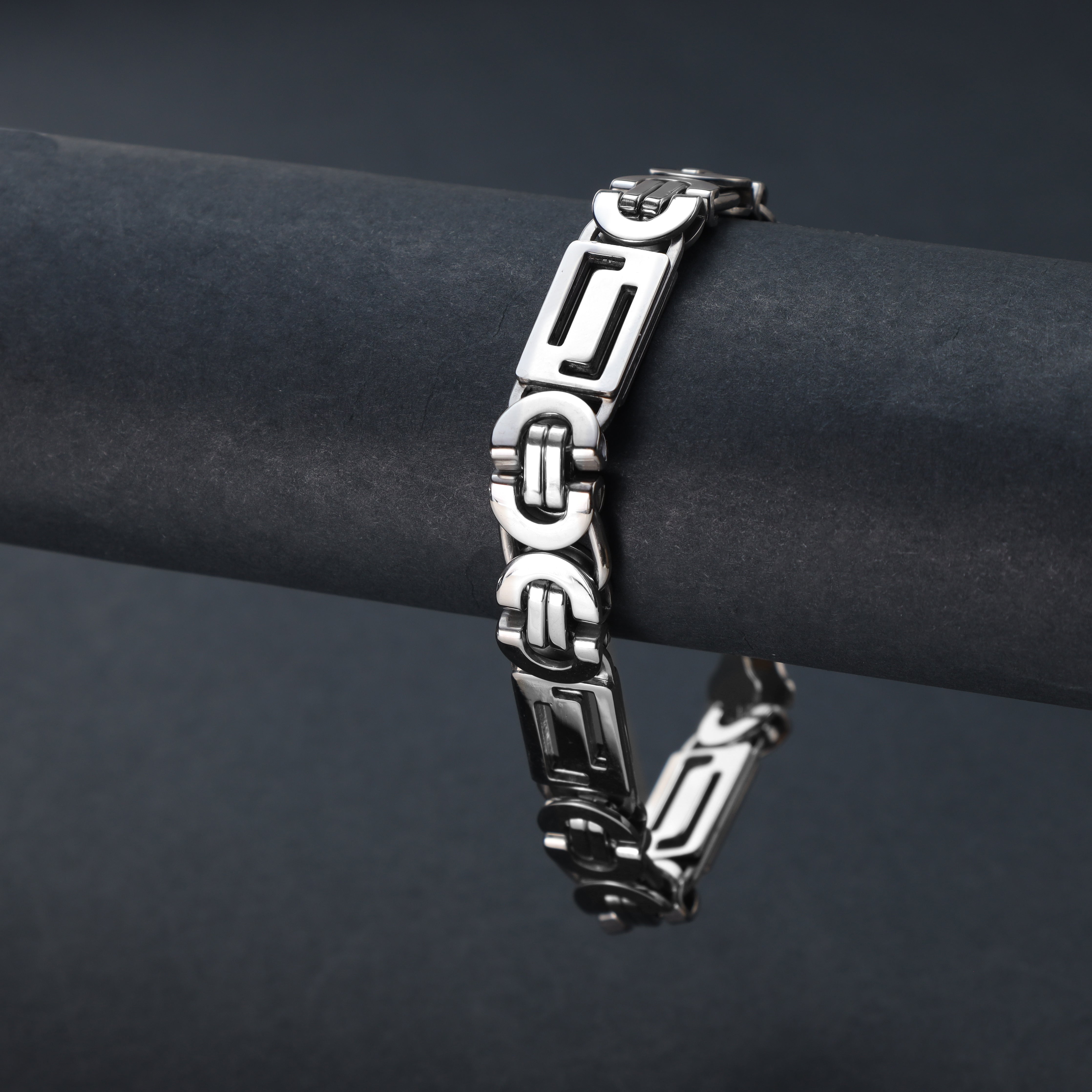 11mm Etruskerketten Armband flaches Königsketten Armband 22cm aus Edelstahl - Taipan Schmuck