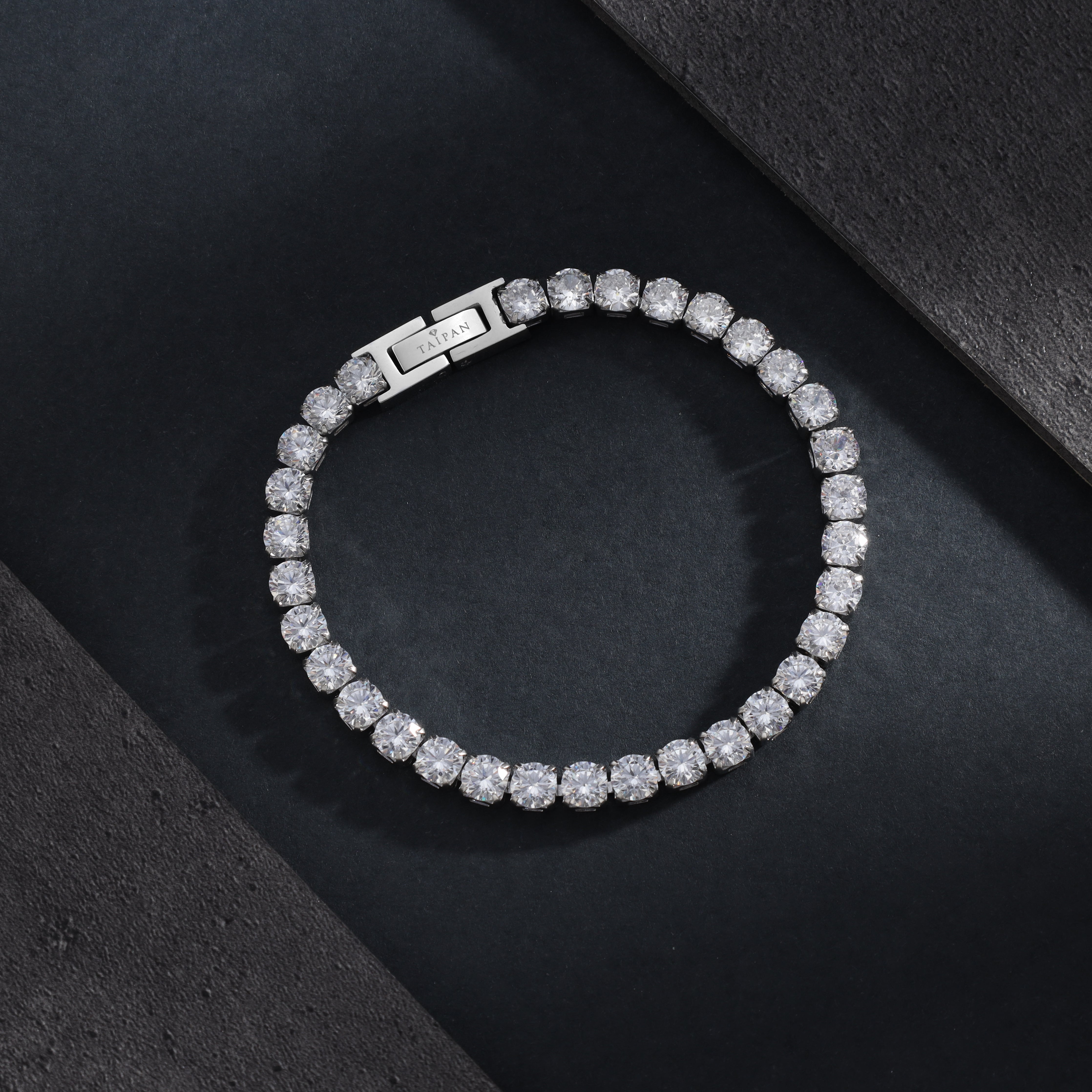 Tennis Chain Armband 5mm breit aus Edelstahl VVS - Taipan Schmuck